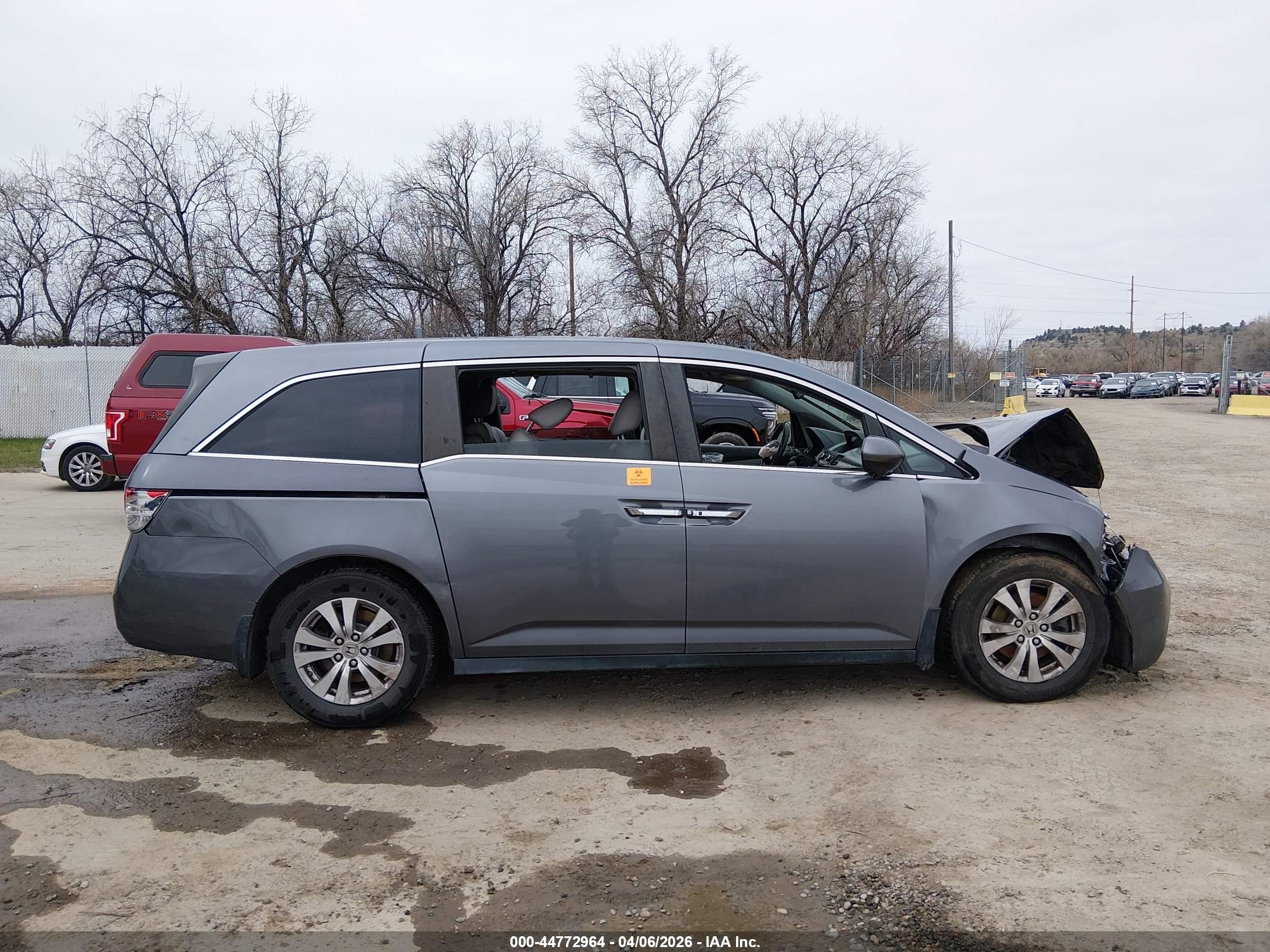 2014 Honda Odyssey Ex-l Gray vin: 5FNRL5H66EB018581