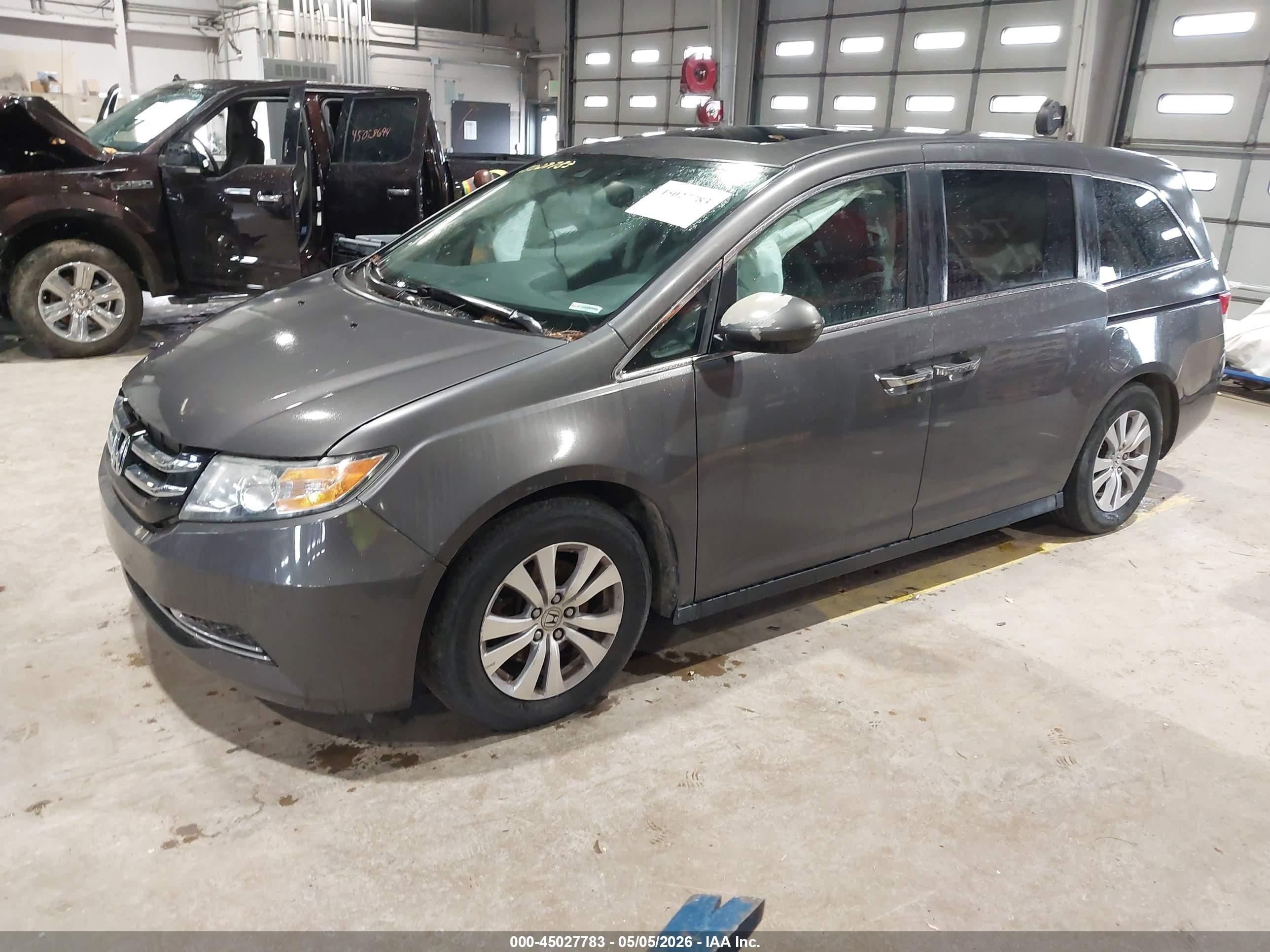 2014 Honda Odyssey Ex-l Gray vin: 5FNRL5H66EB020461