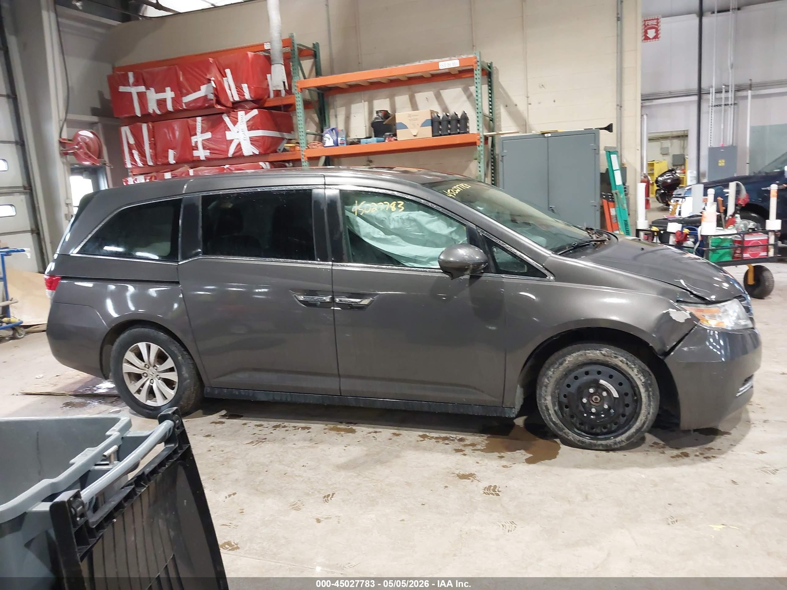 2014 Honda Odyssey Ex-l Gray vin: 5FNRL5H66EB020461