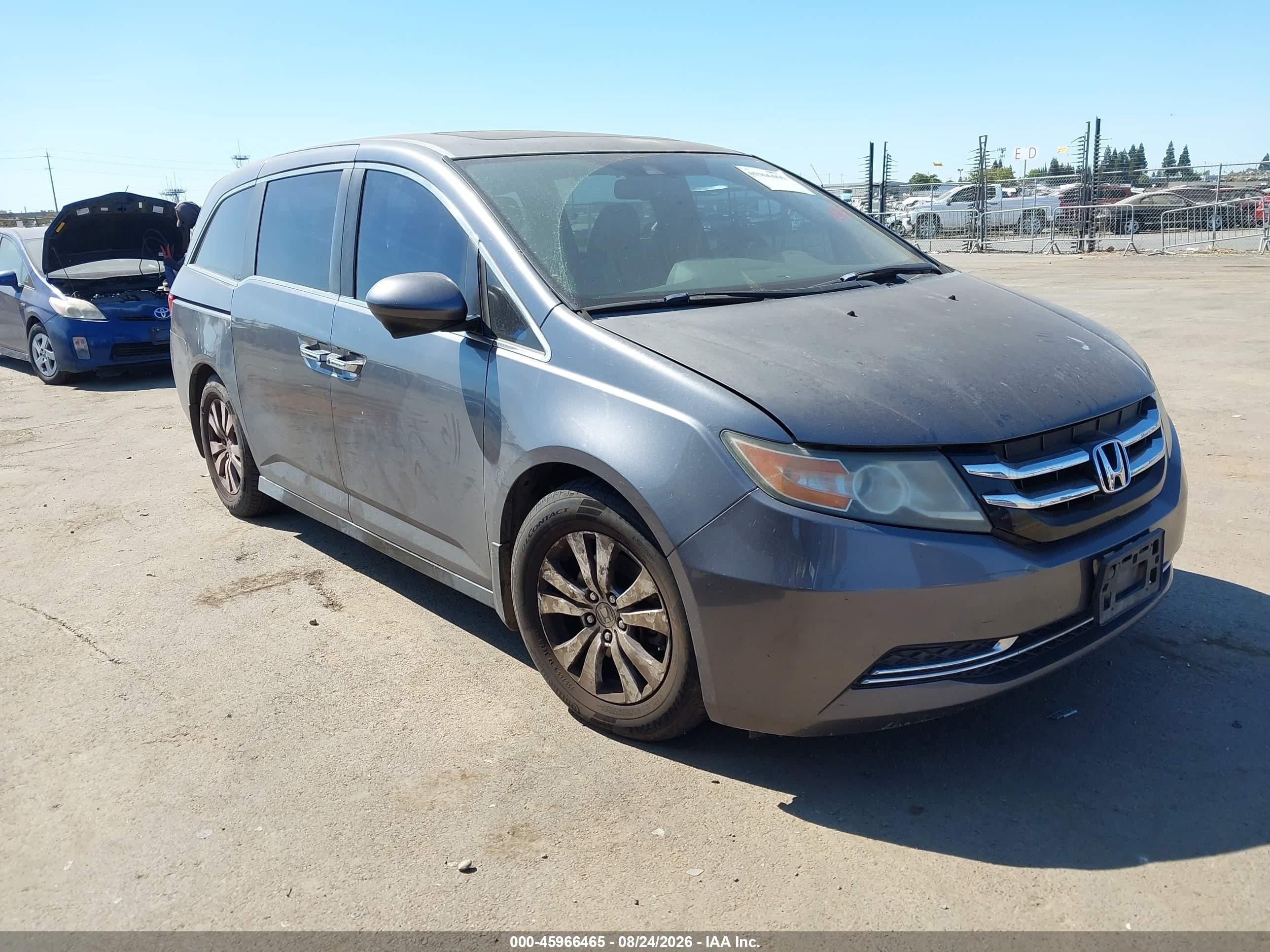 2014 Honda Odyssey Ex-l Gray vin: 5FNRL5H66EB025871