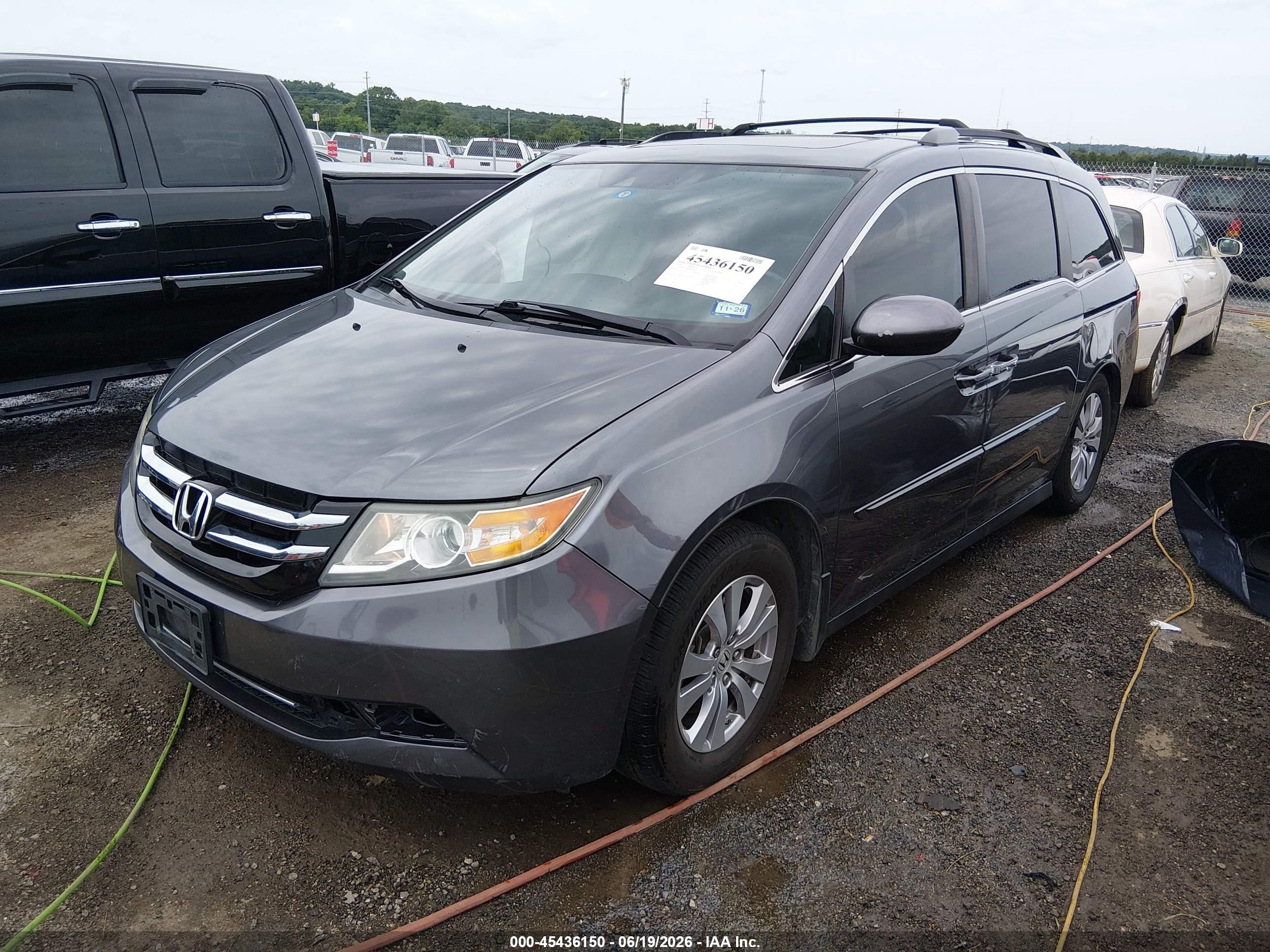 2014 Honda Odyssey Ex-l Gray vin: 5FNRL5H66EB026499