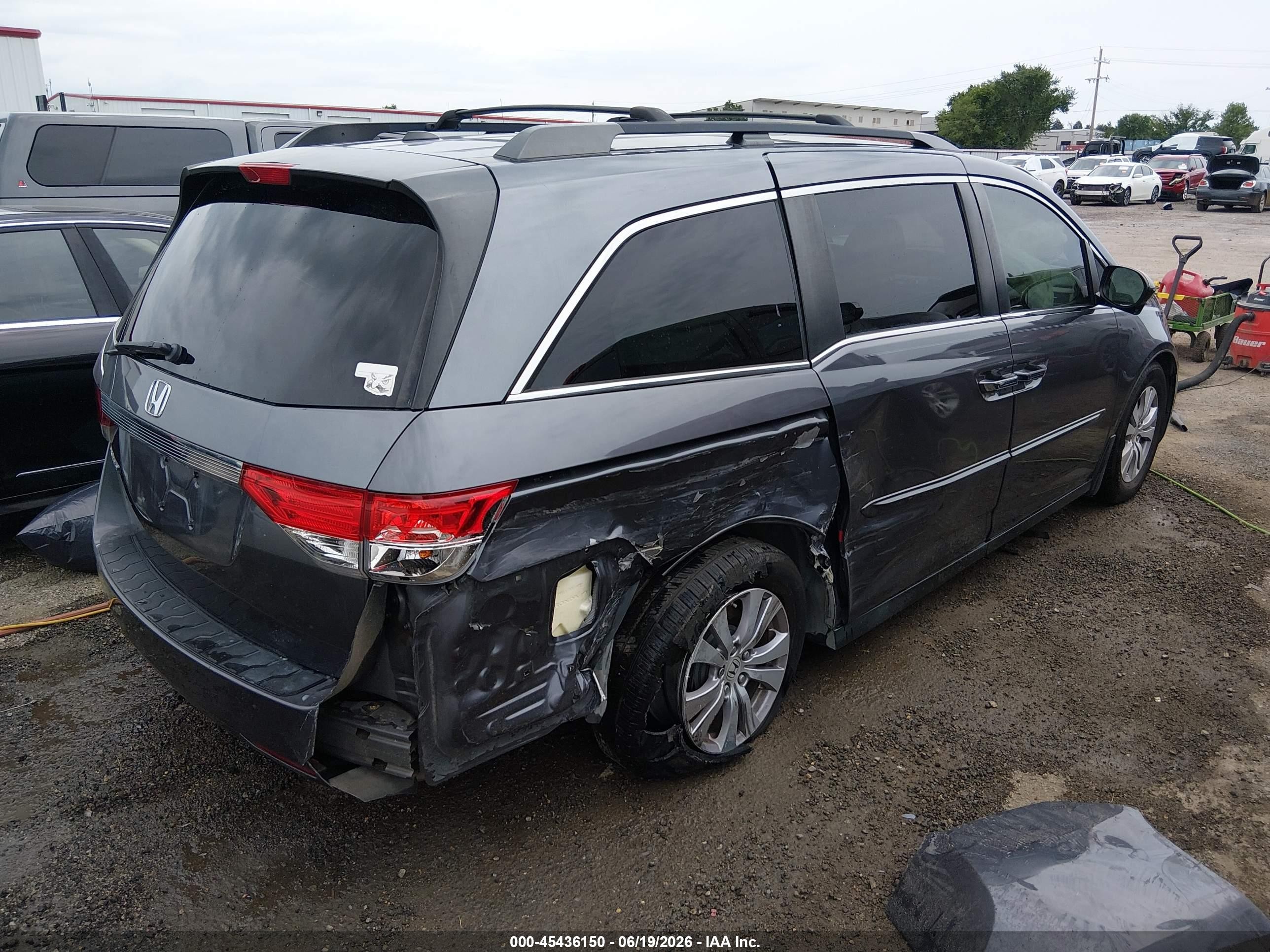 2014 Honda Odyssey Ex-l Gray vin: 5FNRL5H66EB026499