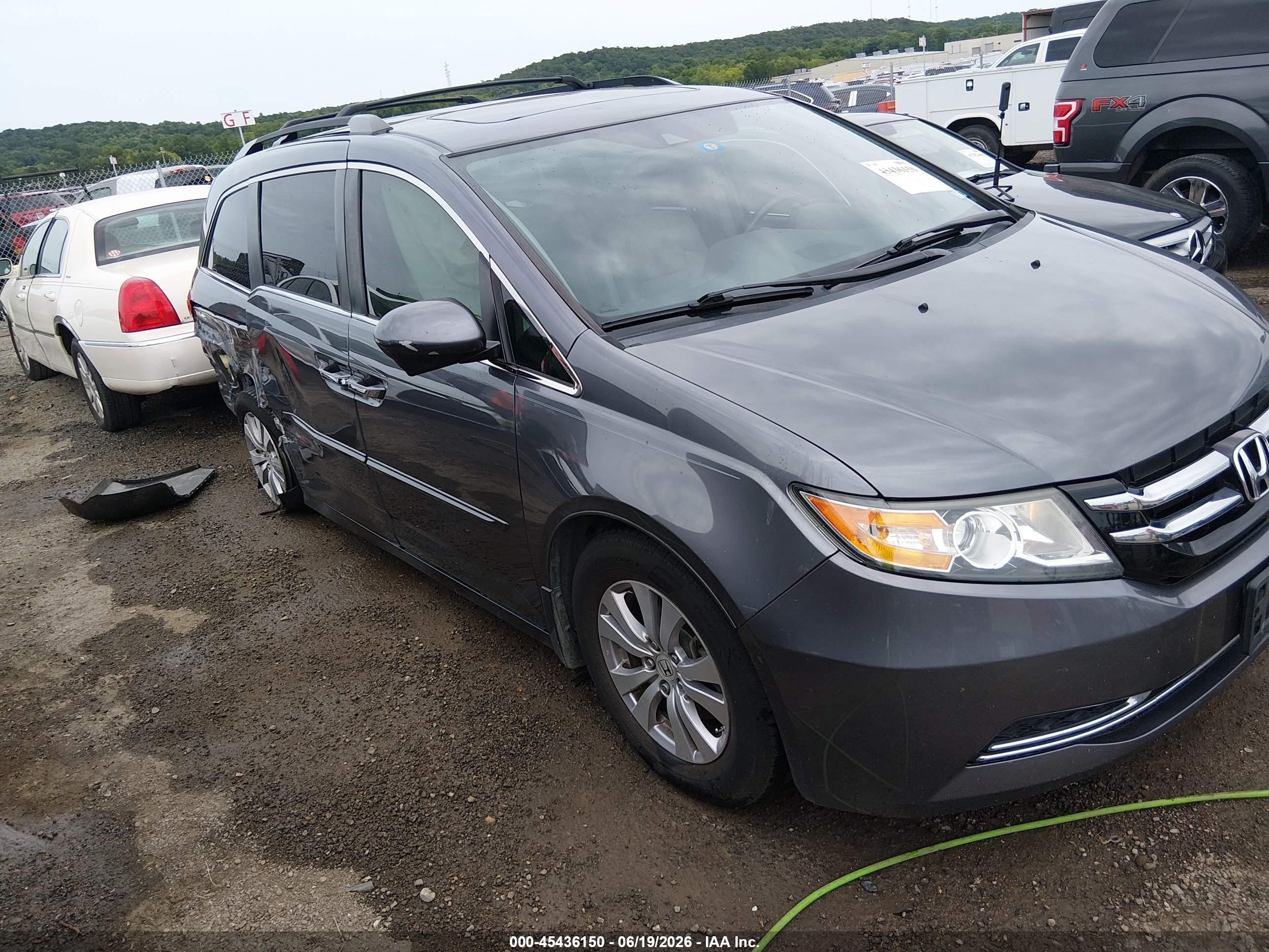 2014 Honda Odyssey Ex-l Gray vin: 5FNRL5H66EB026499