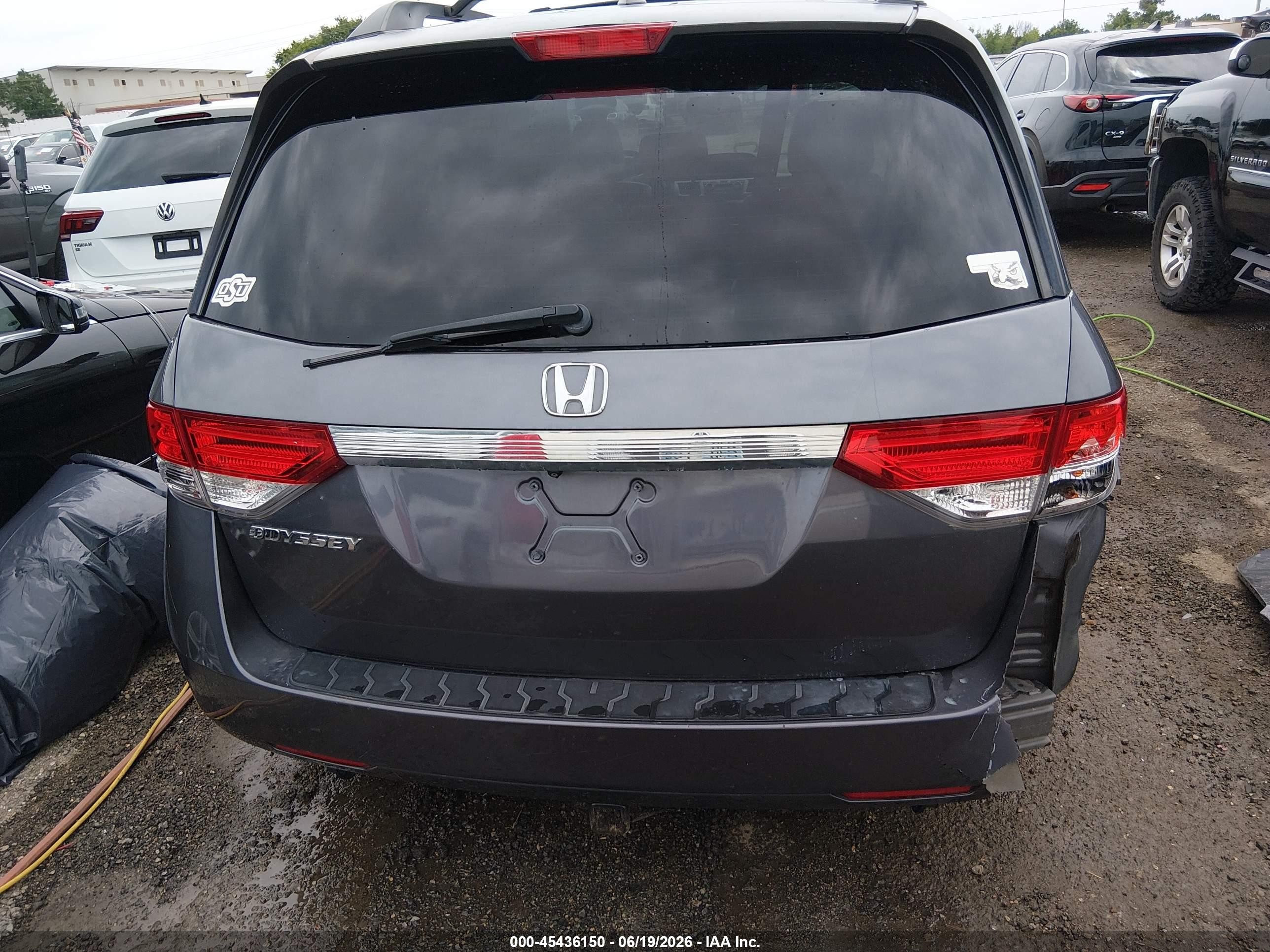2014 Honda Odyssey Ex-l Gray vin: 5FNRL5H66EB026499
