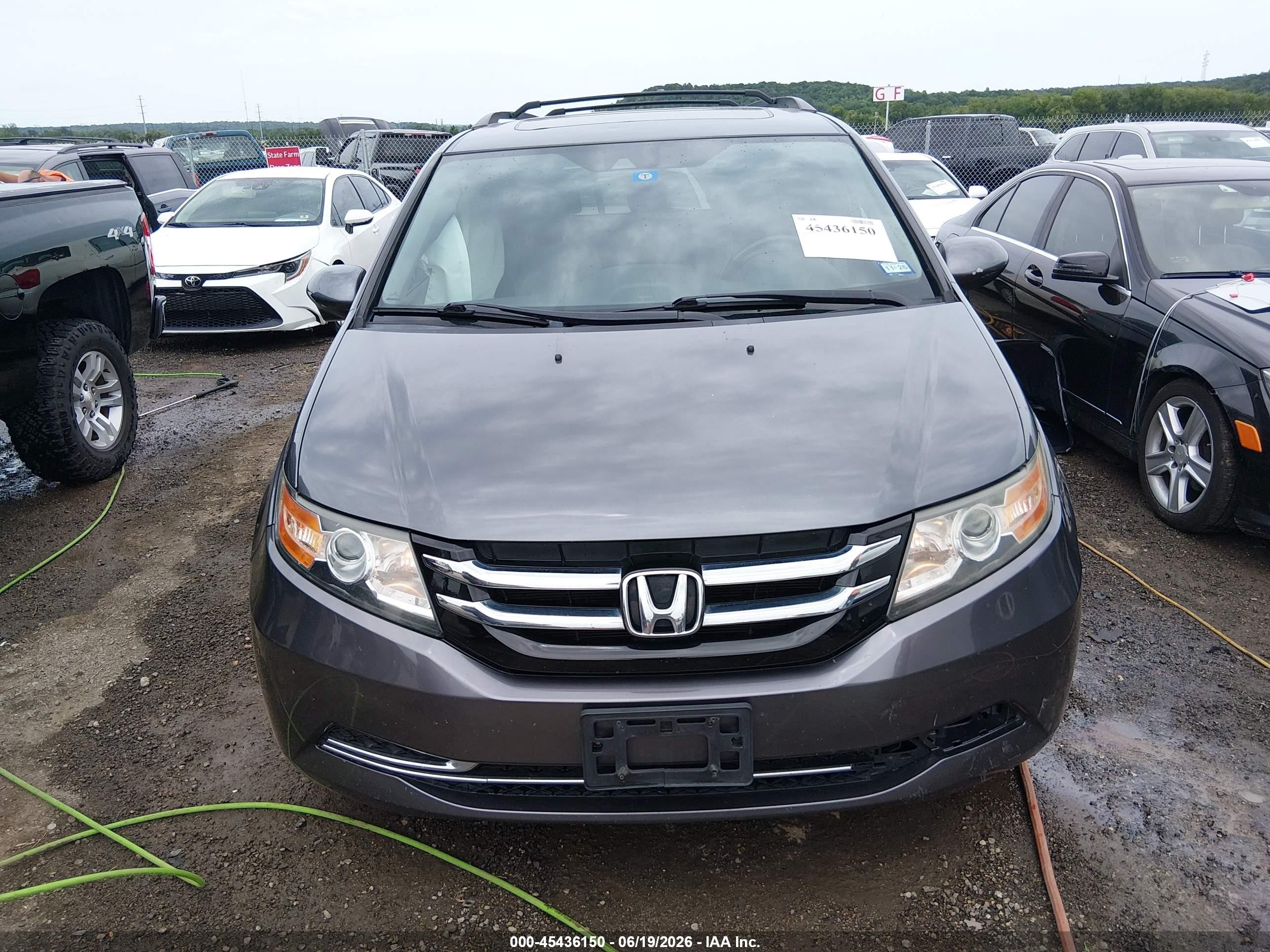 2014 Honda Odyssey Ex-l Gray vin: 5FNRL5H66EB026499