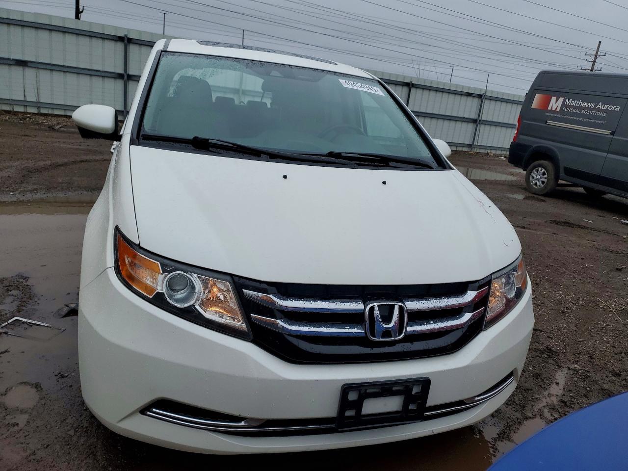 2014 Honda Odyssey Exl White vin: 5FNRL5H66EB027362