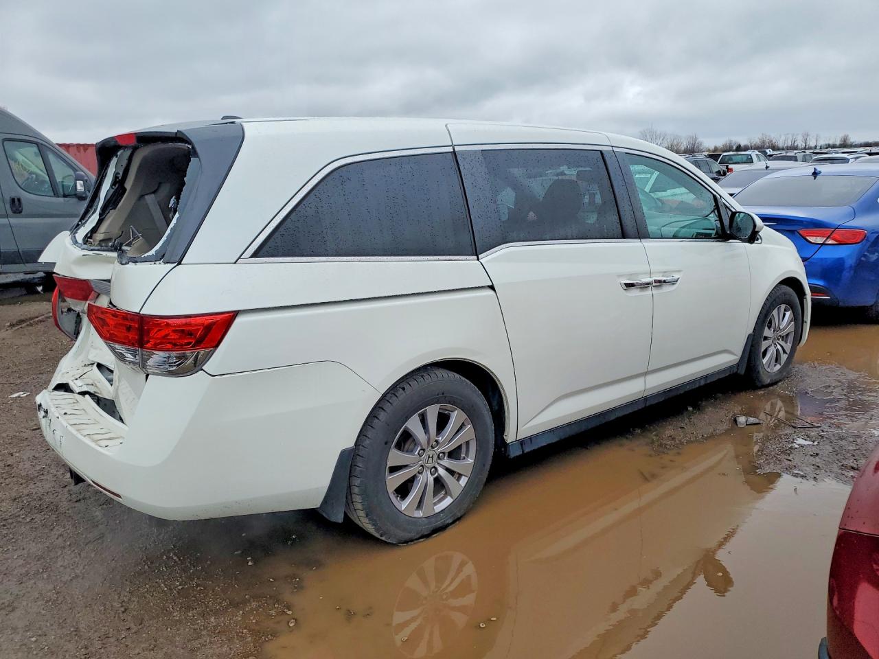 2014 Honda Odyssey Exl White vin: 5FNRL5H66EB027362