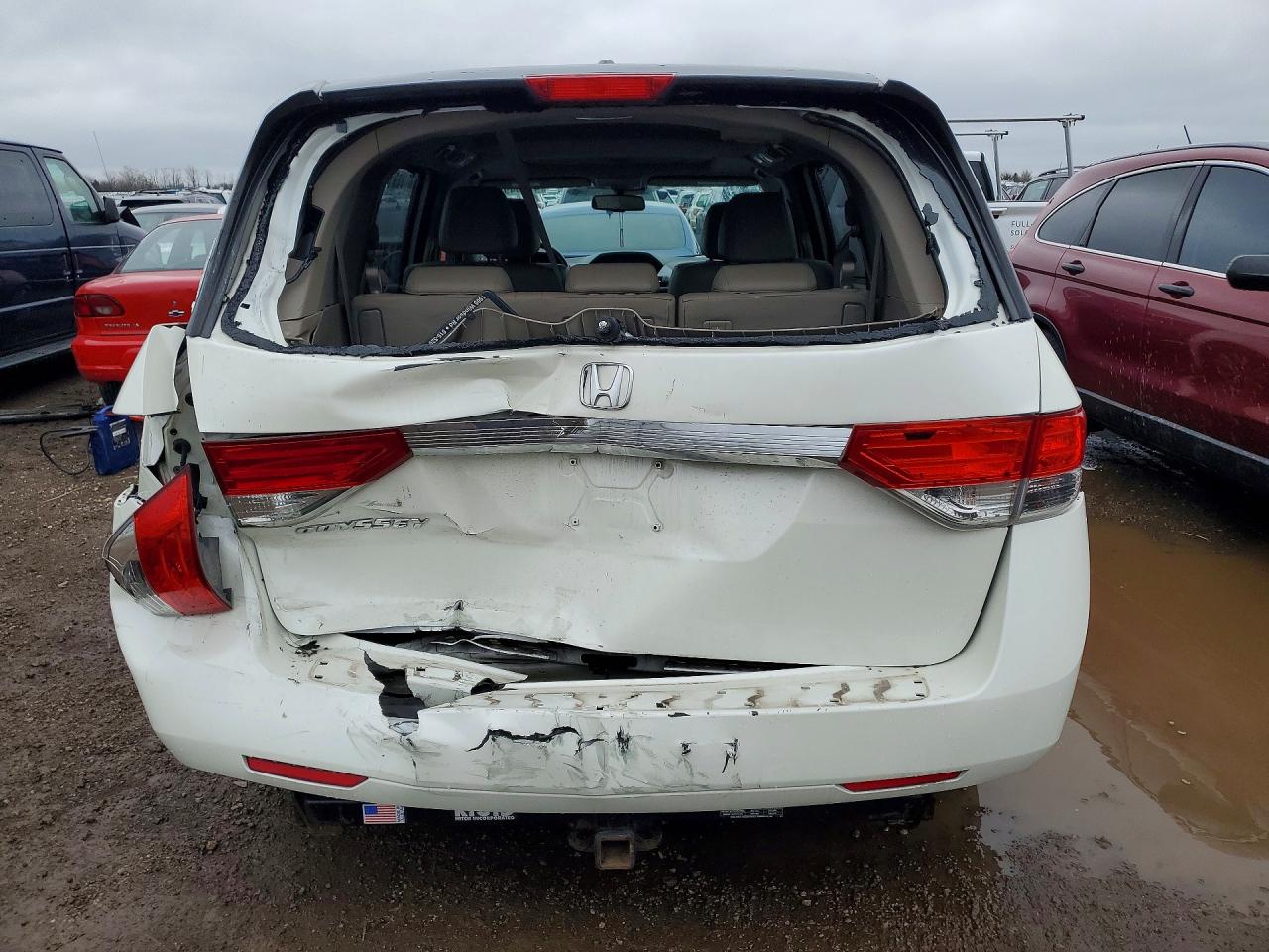 2014 Honda Odyssey Exl White vin: 5FNRL5H66EB027362