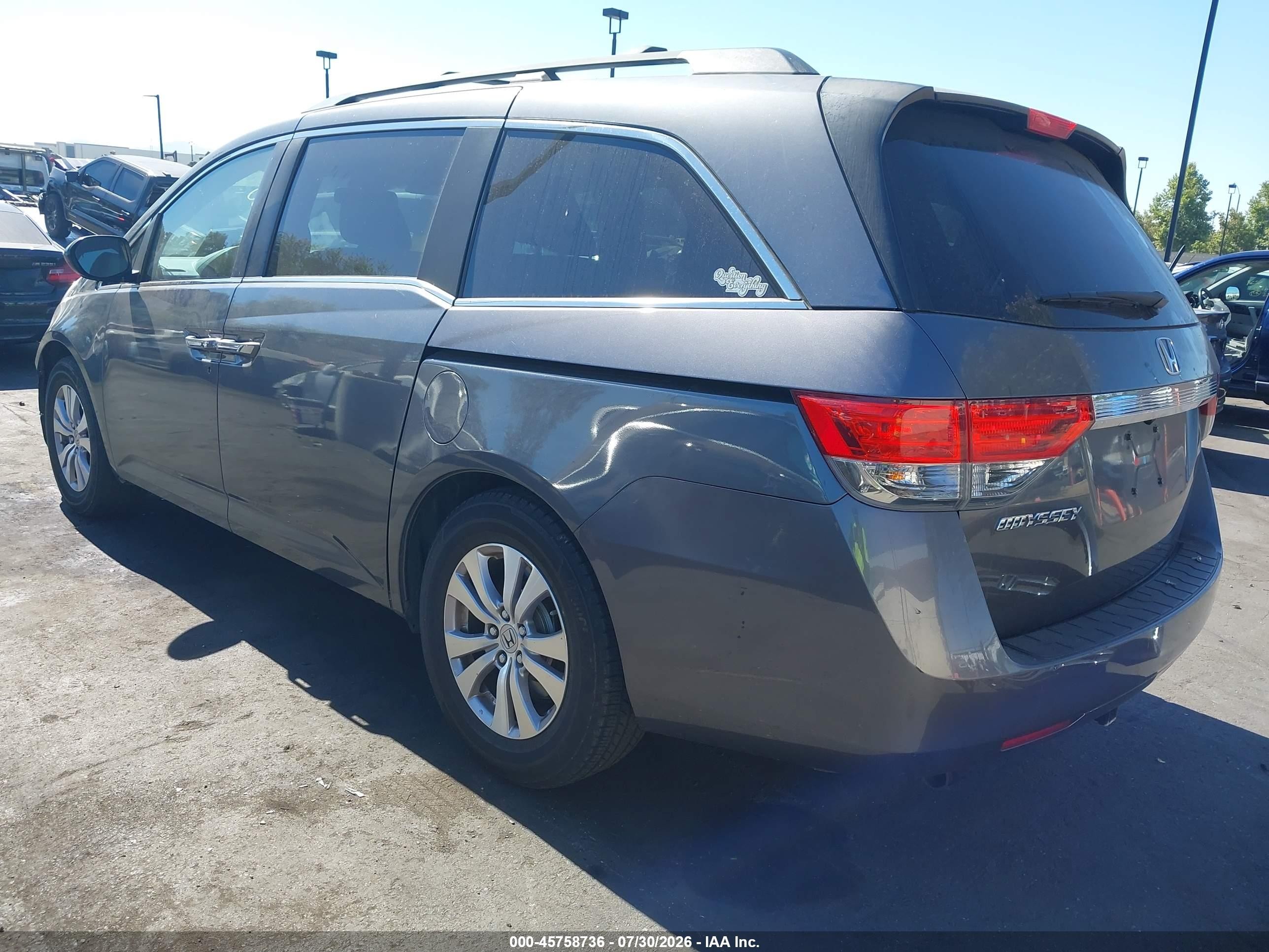 2014 Honda Odyssey Ex-l Gray vin: 5FNRL5H66EB032254