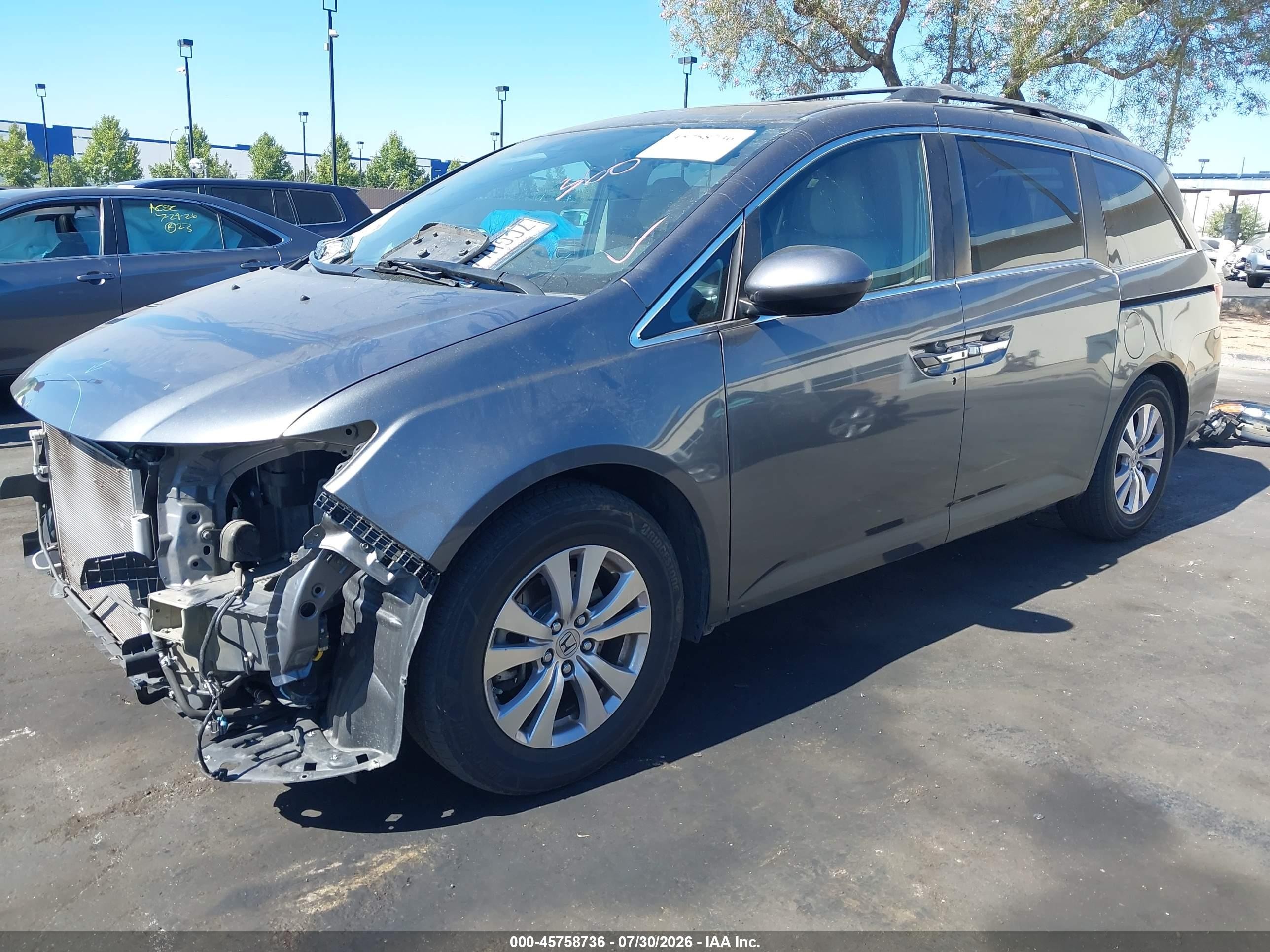 2014 Honda Odyssey Ex-l Gray vin: 5FNRL5H66EB032254