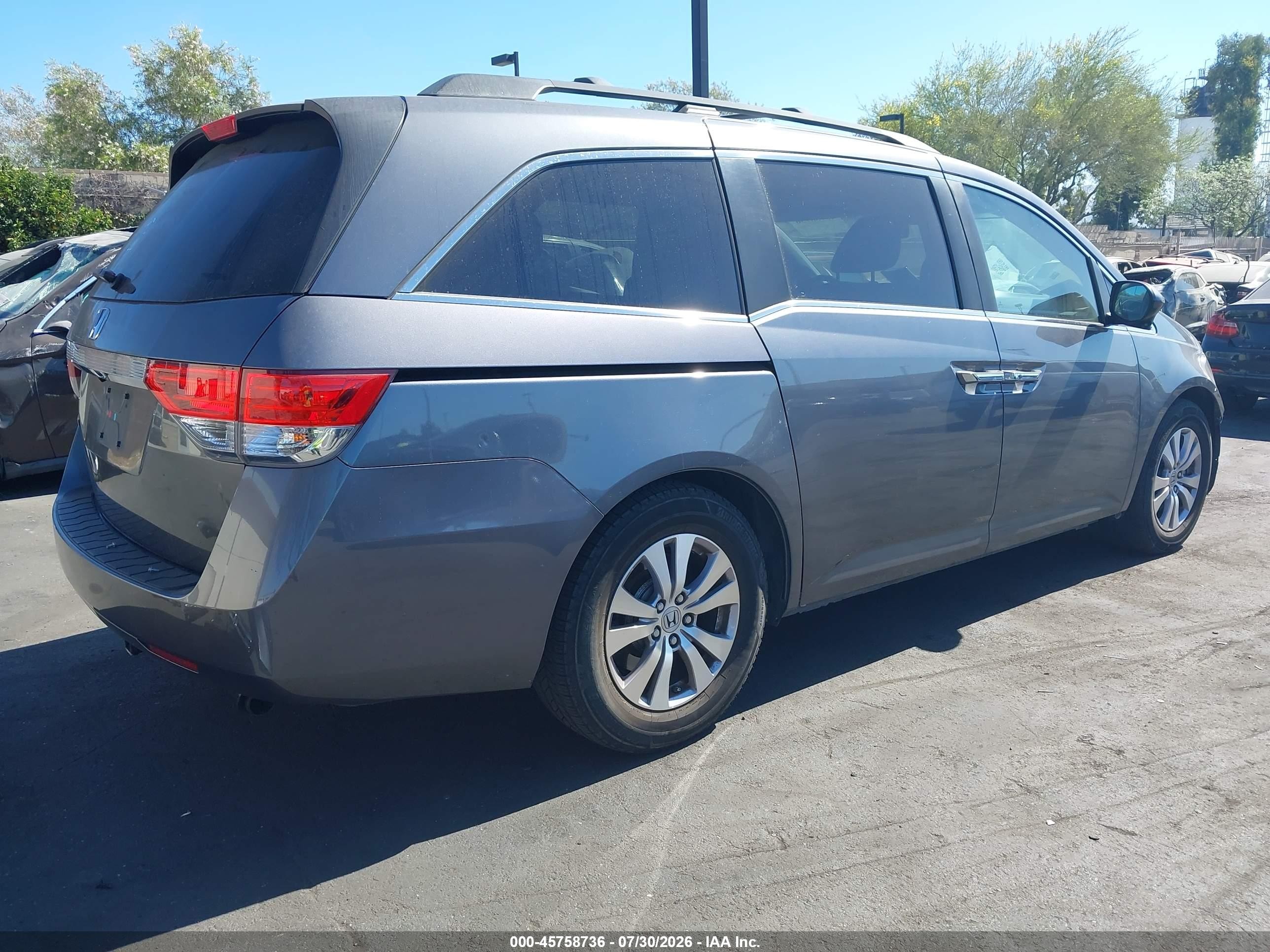 2014 Honda Odyssey Ex-l Gray vin: 5FNRL5H66EB032254