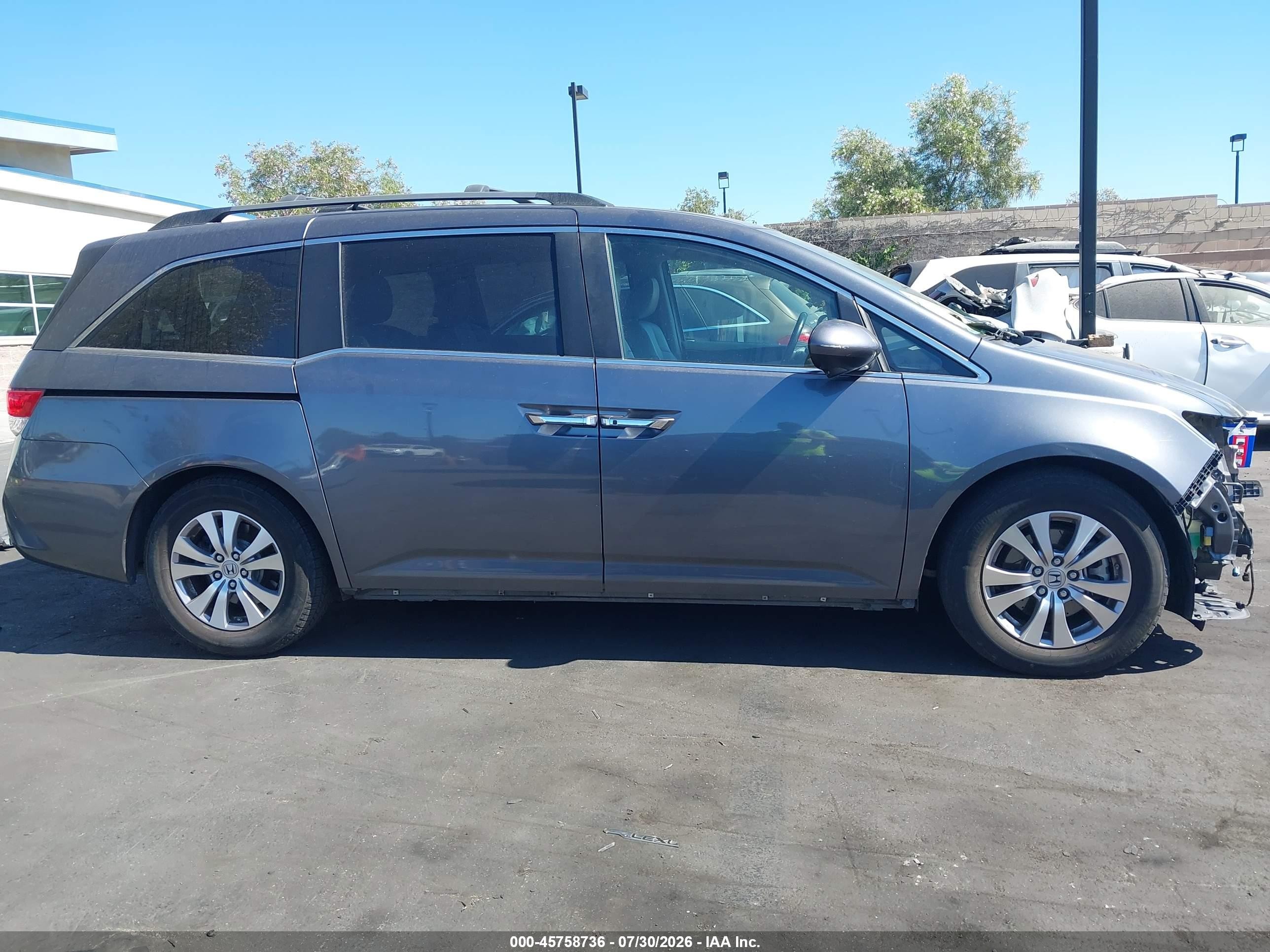 2014 Honda Odyssey Ex-l Gray vin: 5FNRL5H66EB032254