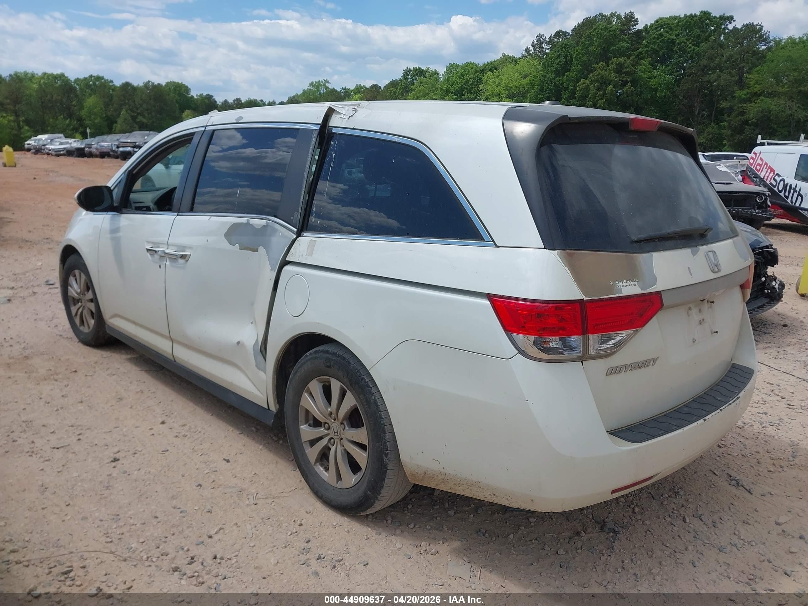 2014 Honda Odyssey Ex-l White vin: 5FNRL5H66EB041715