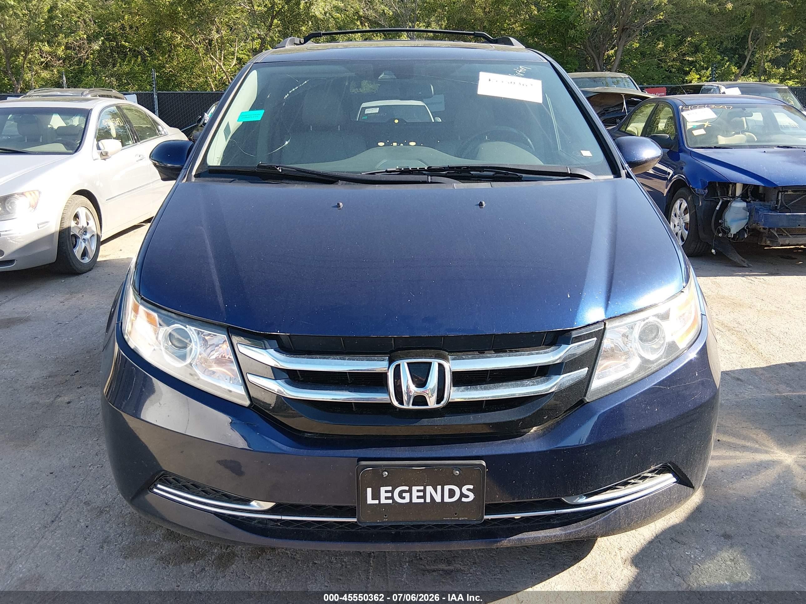 2014 Honda Odyssey Ex-l Синий vin: 5FNRL5H66EB061382