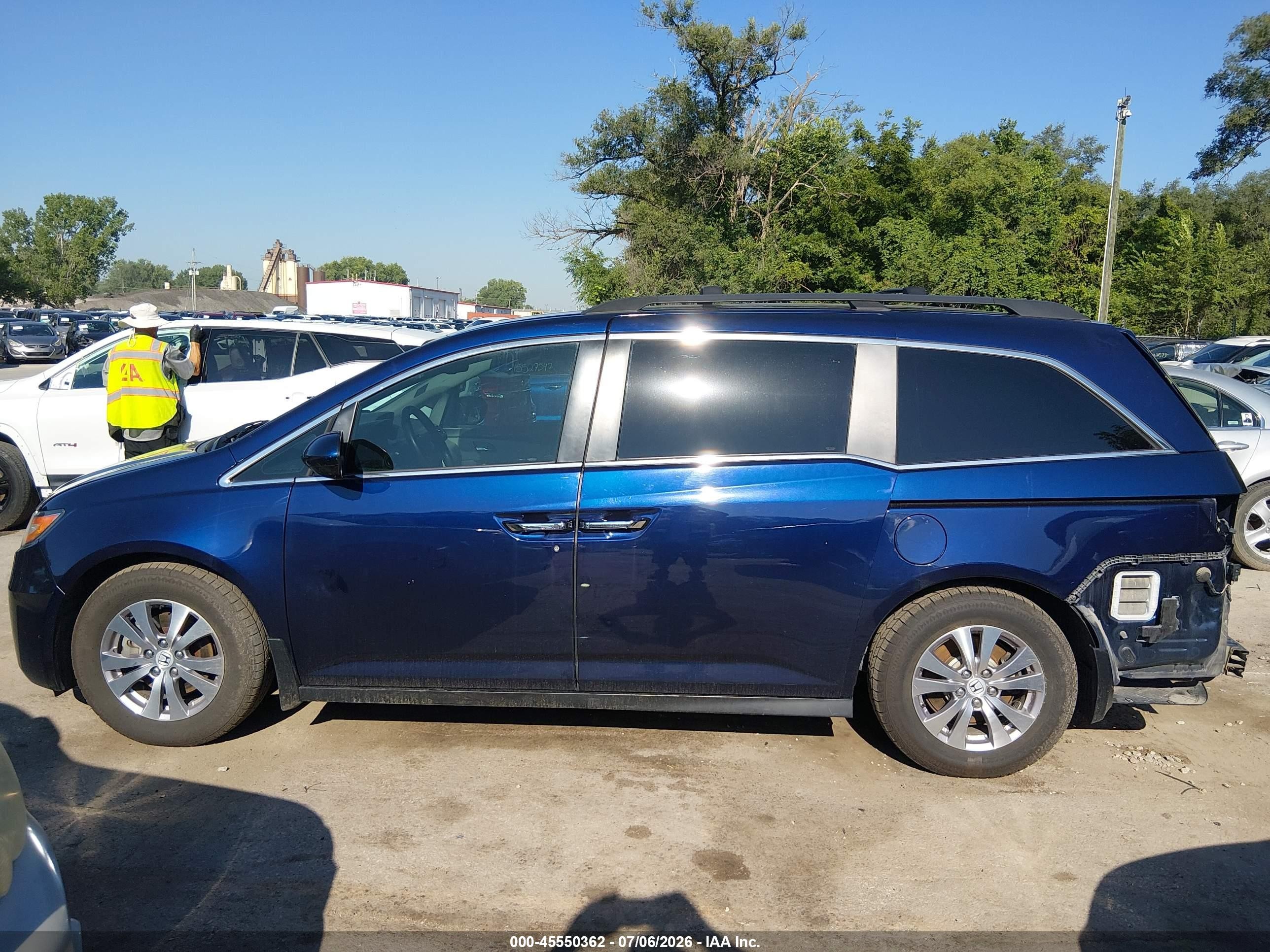 2014 Honda Odyssey Ex-l Синий vin: 5FNRL5H66EB061382