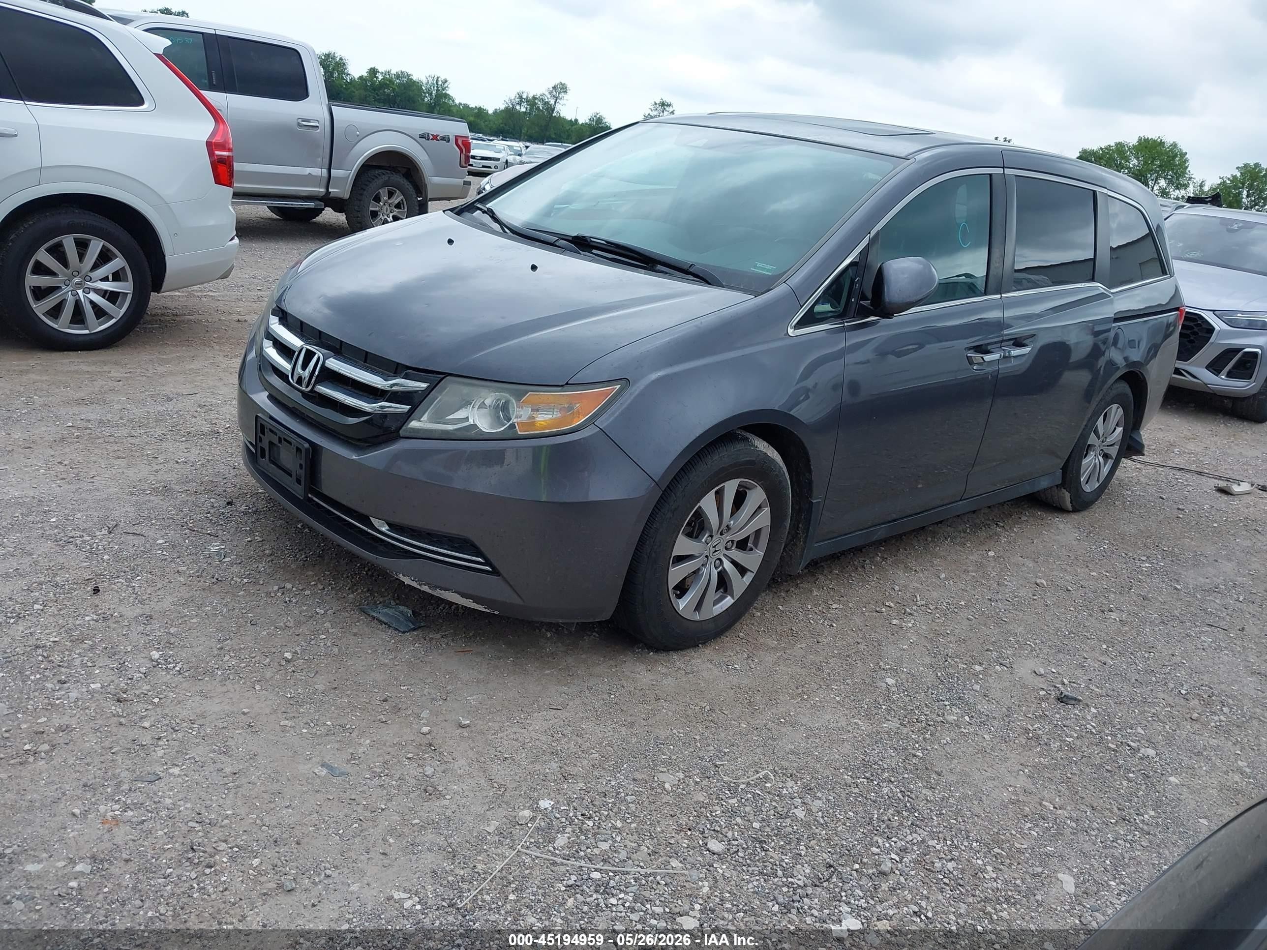 2014 Honda Odyssey Ex-l Gray vin: 5FNRL5H66EB069109