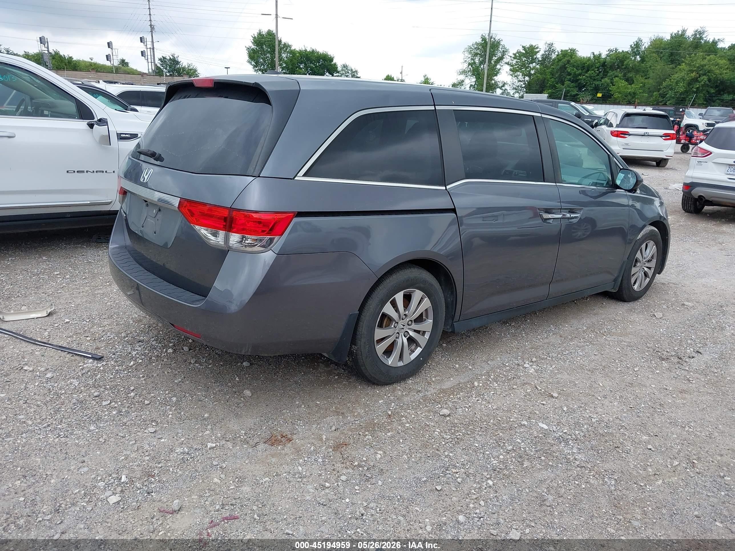 2014 Honda Odyssey Ex-l Gray vin: 5FNRL5H66EB069109
