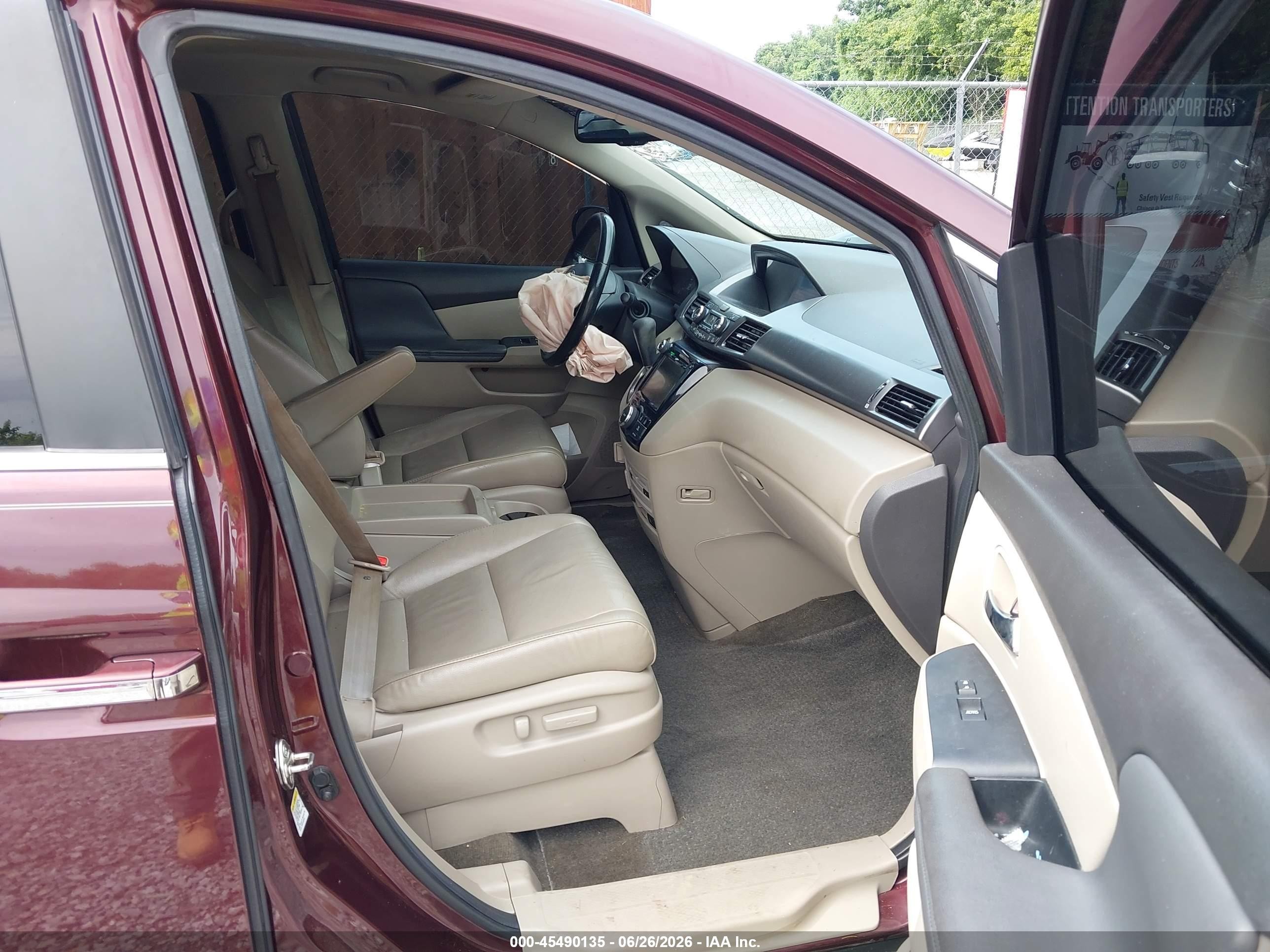 2014 Honda Odyssey Ex-l Темно-бордовый vin: 5FNRL5H66EB075797
