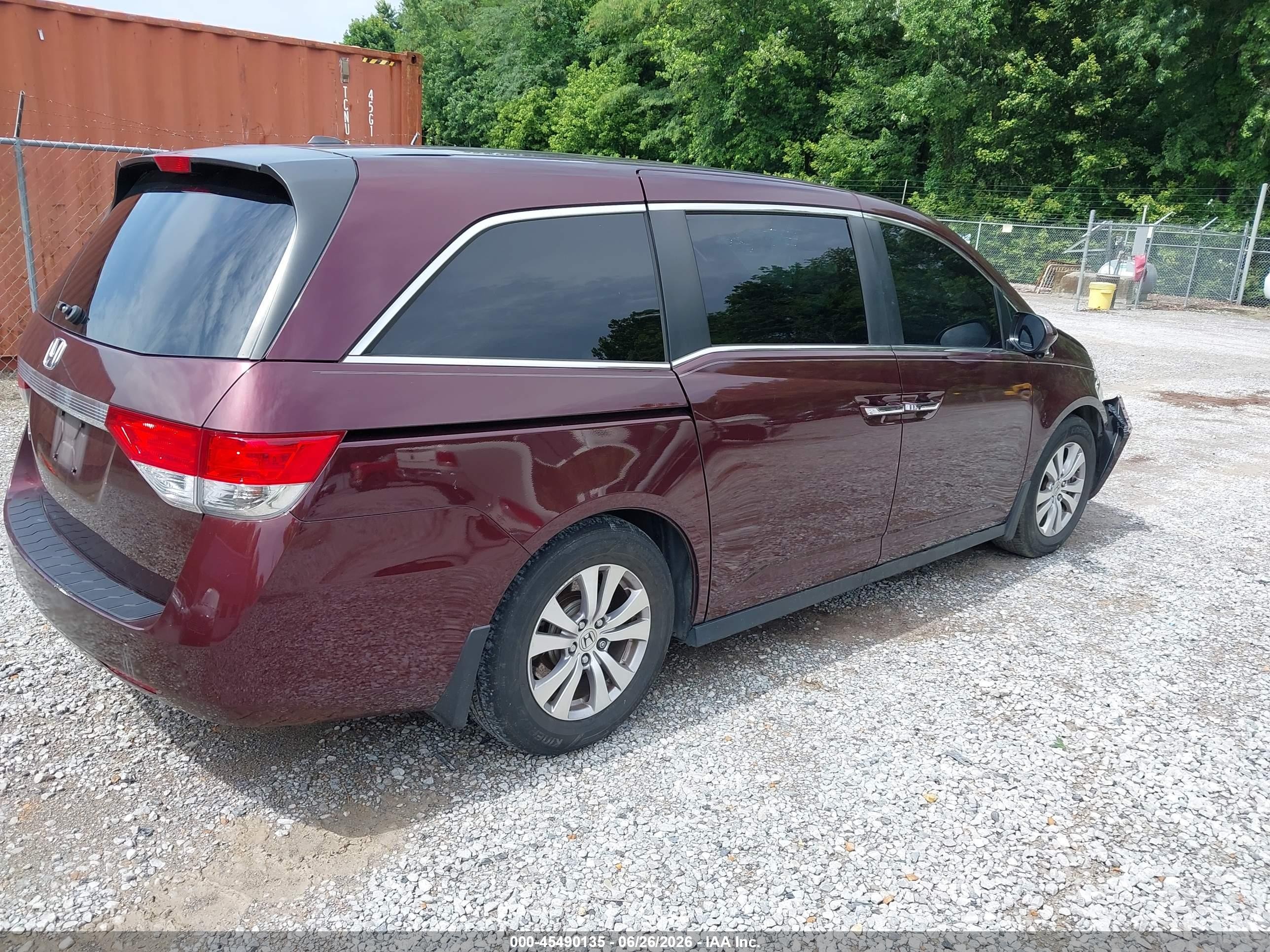 2014 Honda Odyssey Ex-l Темно-бордовый vin: 5FNRL5H66EB075797