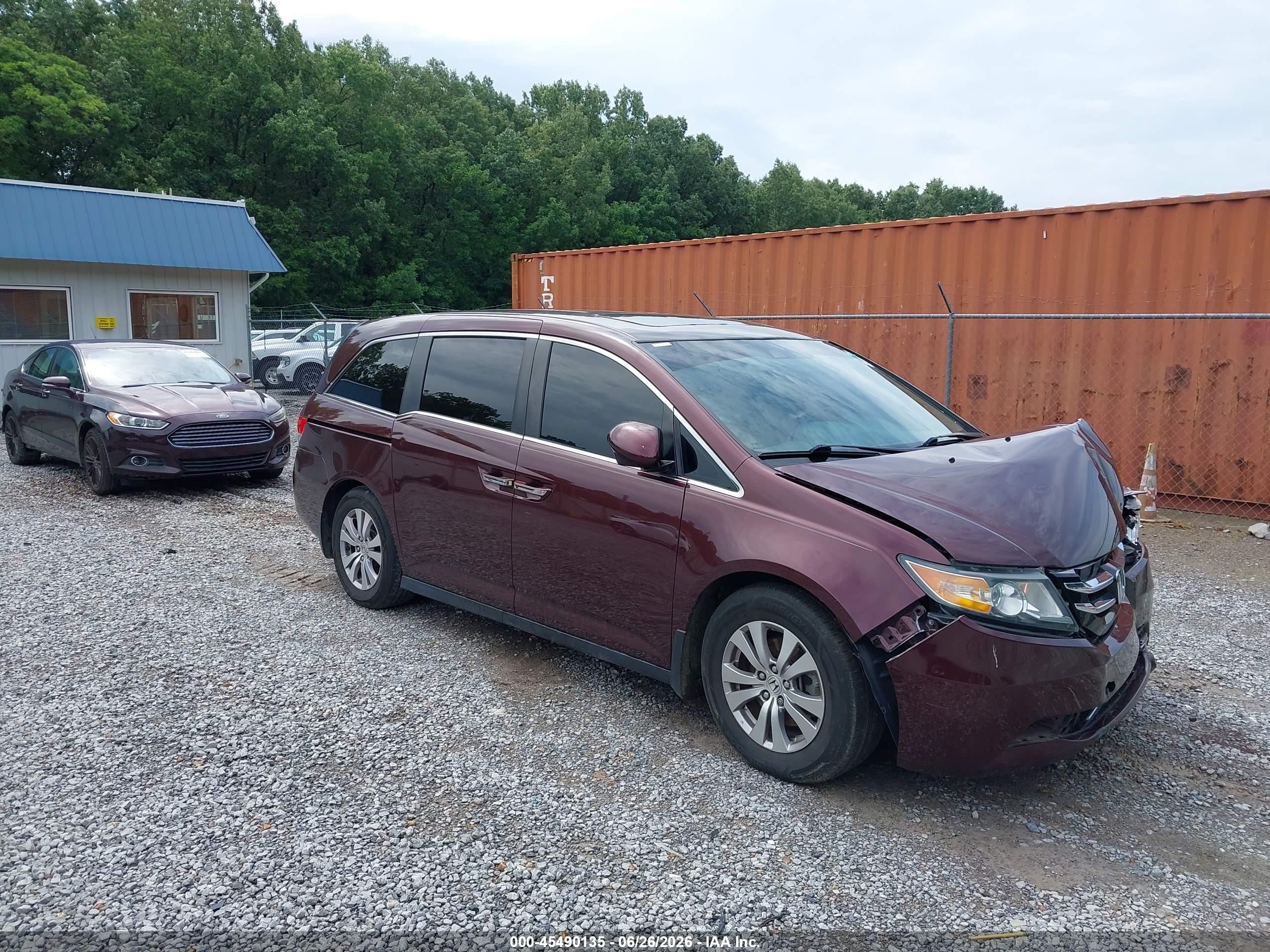 2014 Honda Odyssey Ex-l Maroon vin: 5FNRL5H66EB075797
