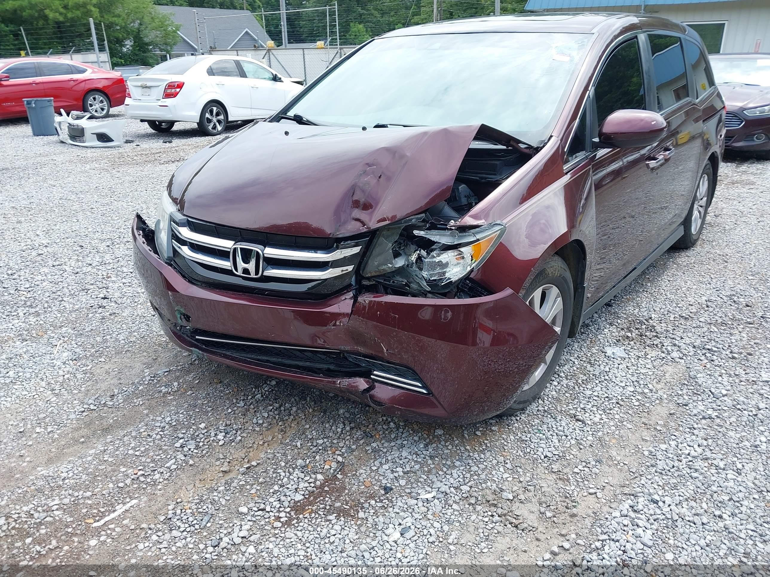 2014 Honda Odyssey Ex-l Темно-бордовый vin: 5FNRL5H66EB075797