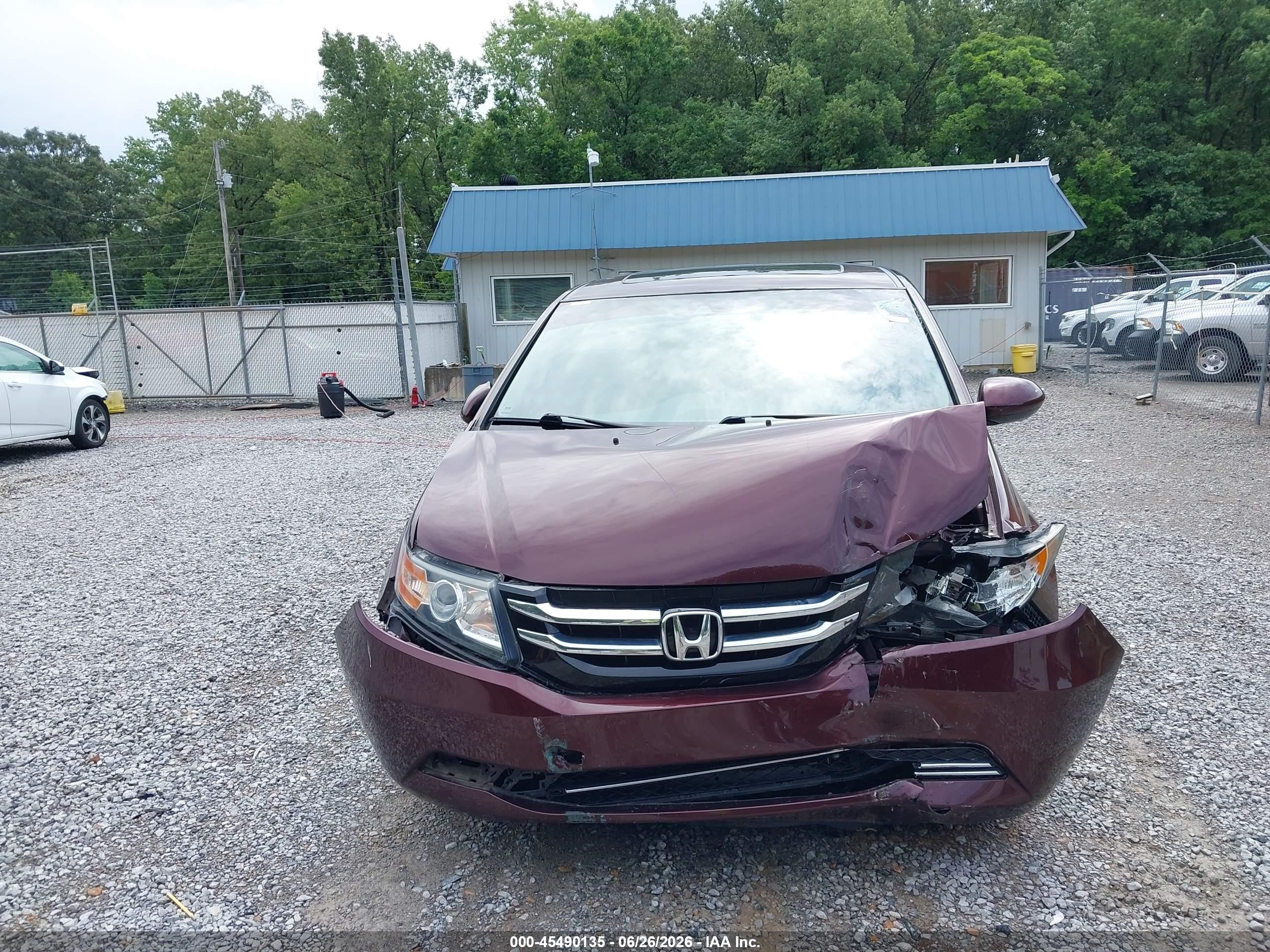 2014 Honda Odyssey Ex-l Темно-бордовый vin: 5FNRL5H66EB075797