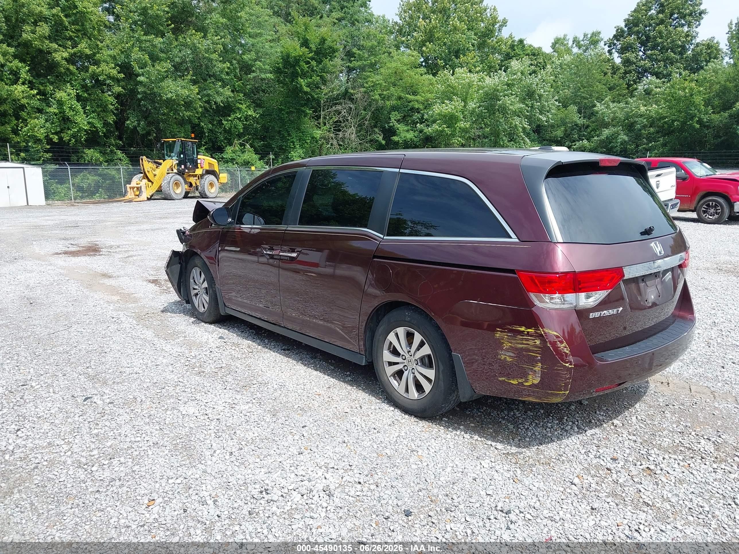 2014 Honda Odyssey Ex-l Темно-бордовый vin: 5FNRL5H66EB075797