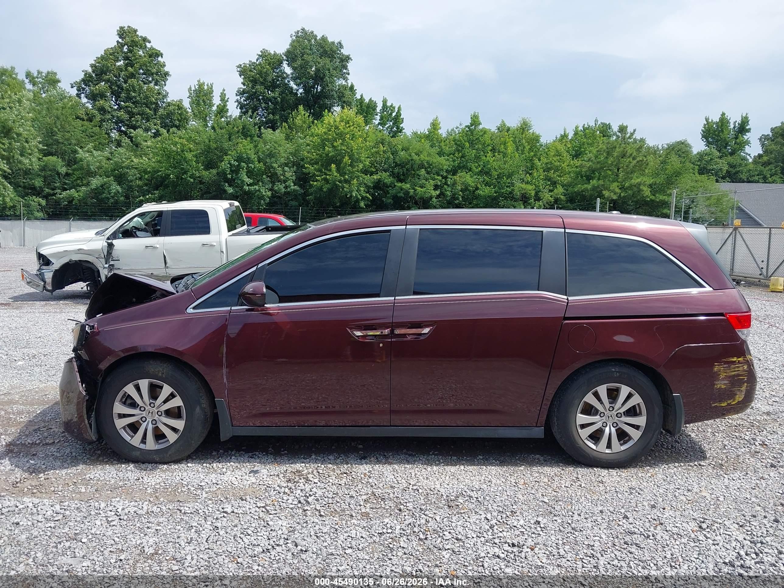 2014 Honda Odyssey Ex-l Темно-бордовый vin: 5FNRL5H66EB075797