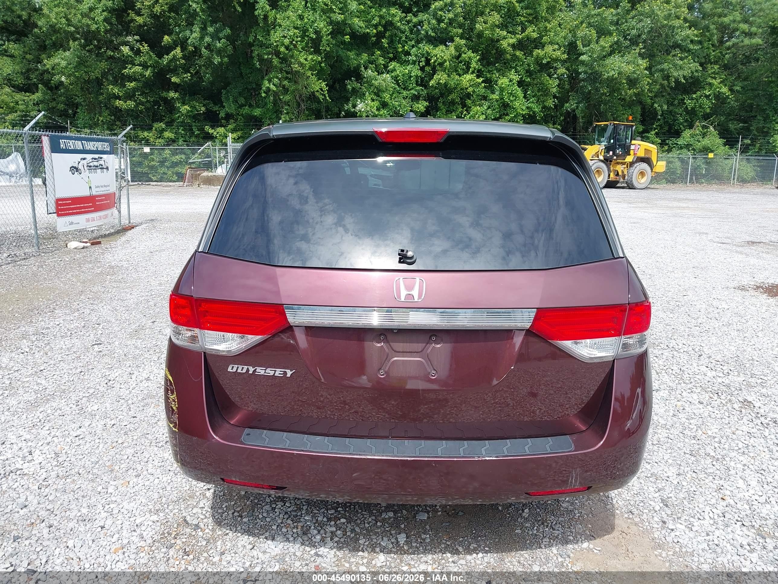 2014 Honda Odyssey Ex-l Темно-бордовый vin: 5FNRL5H66EB075797