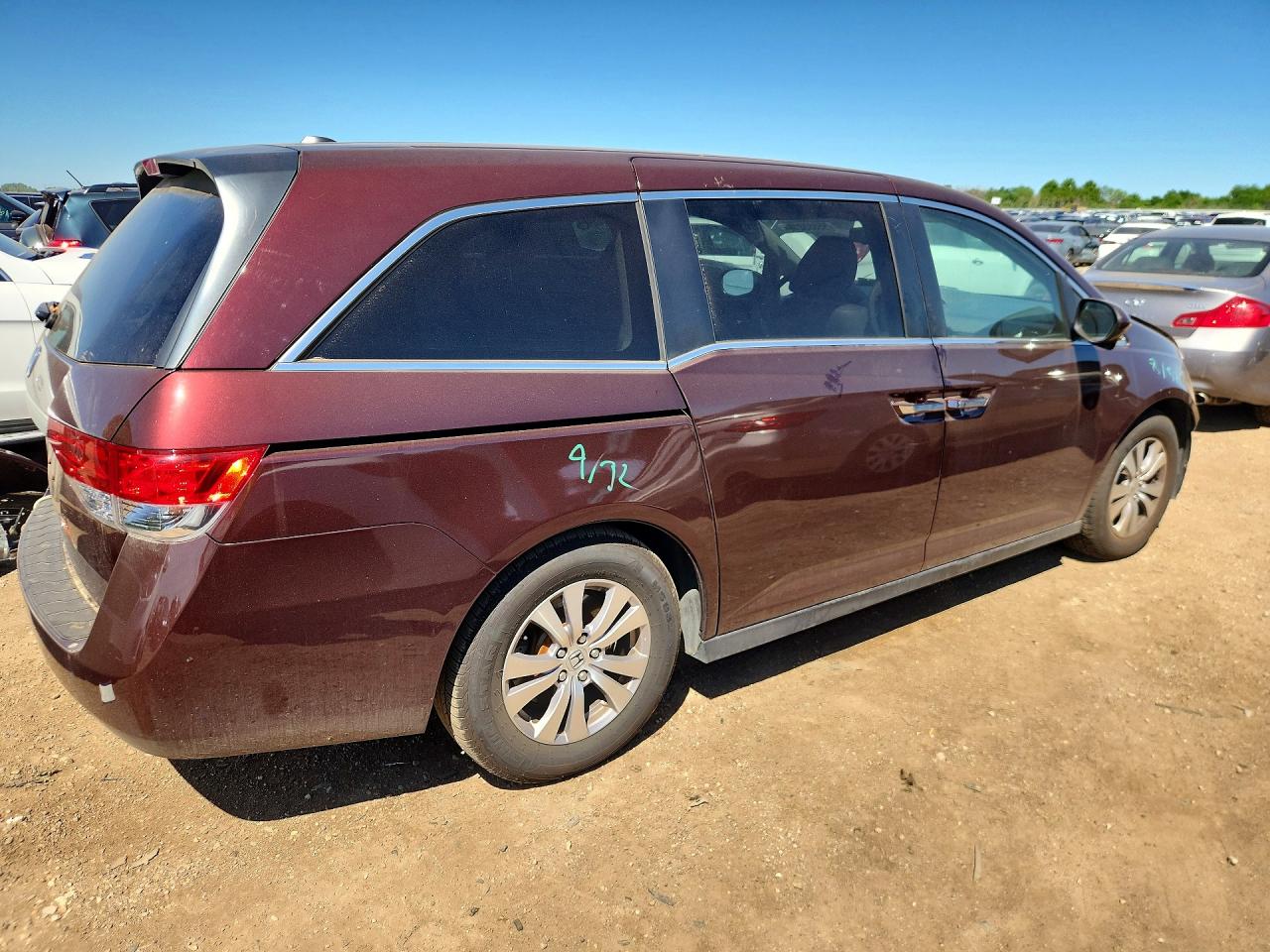 2014 Honda Odyssey Exl Бордовый vin: 5FNRL5H66EB092518