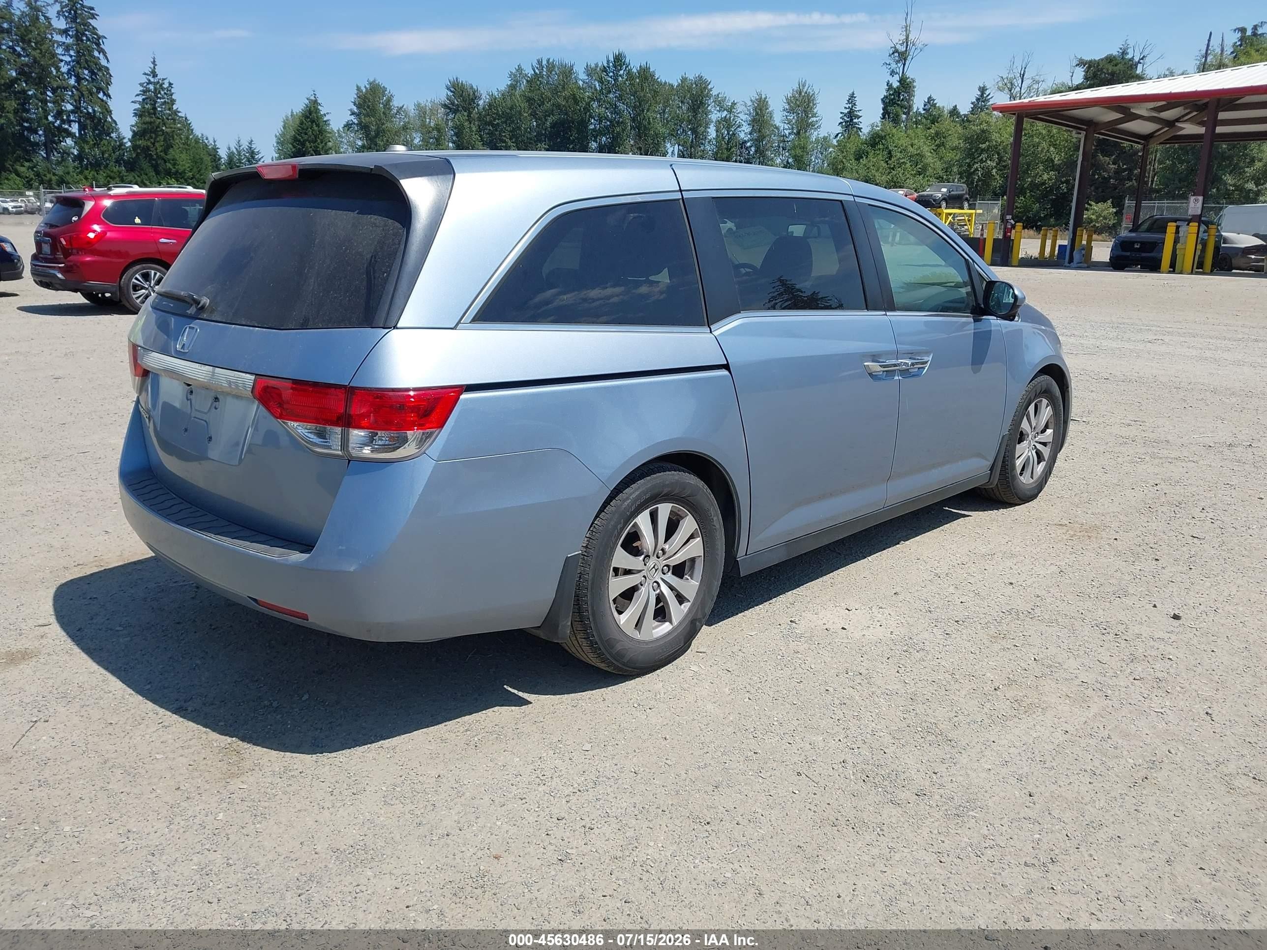 2014 Honda Odyssey Ex-l Blue vin: 5FNRL5H66EB093247