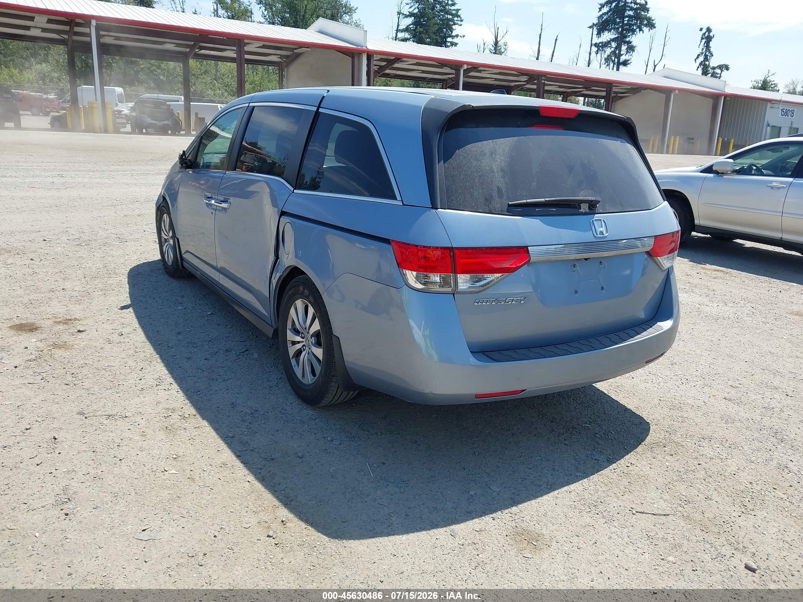 2014 Honda Odyssey Ex-l Blue vin: 5FNRL5H66EB093247