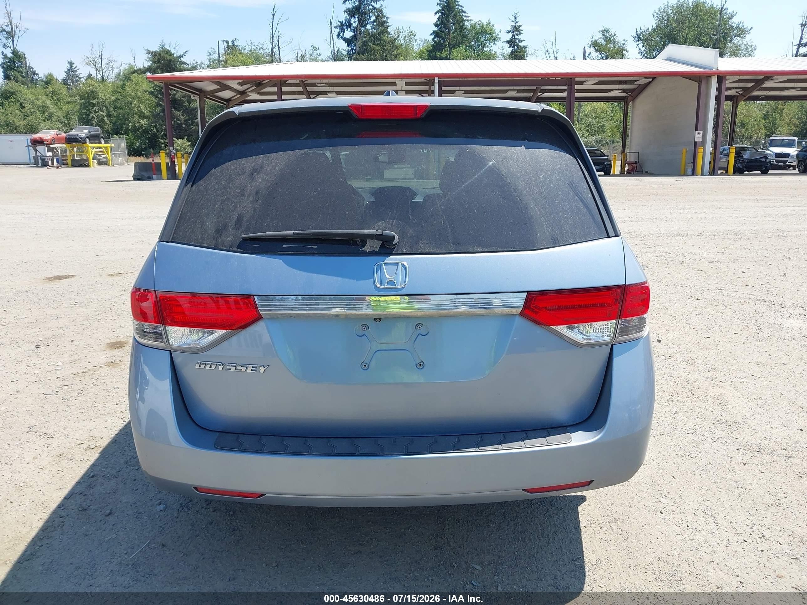 2014 Honda Odyssey Ex-l Blue vin: 5FNRL5H66EB093247
