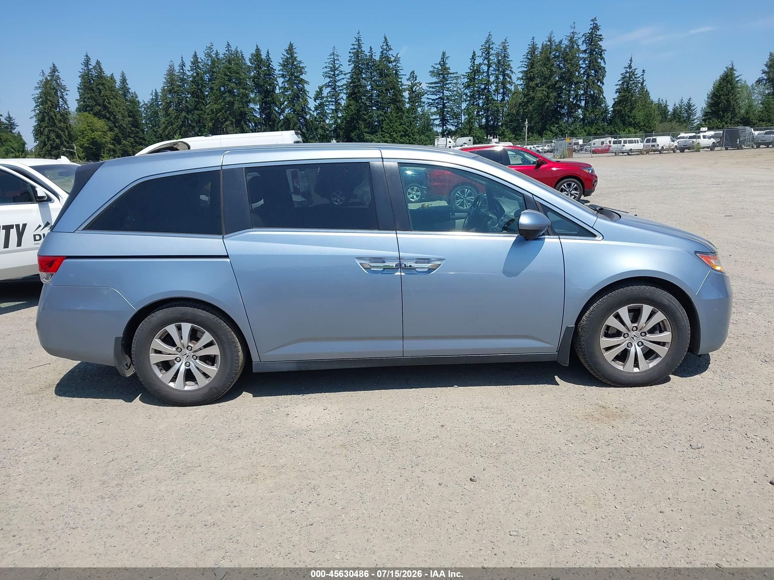 2014 Honda Odyssey Ex-l Blue vin: 5FNRL5H66EB093247