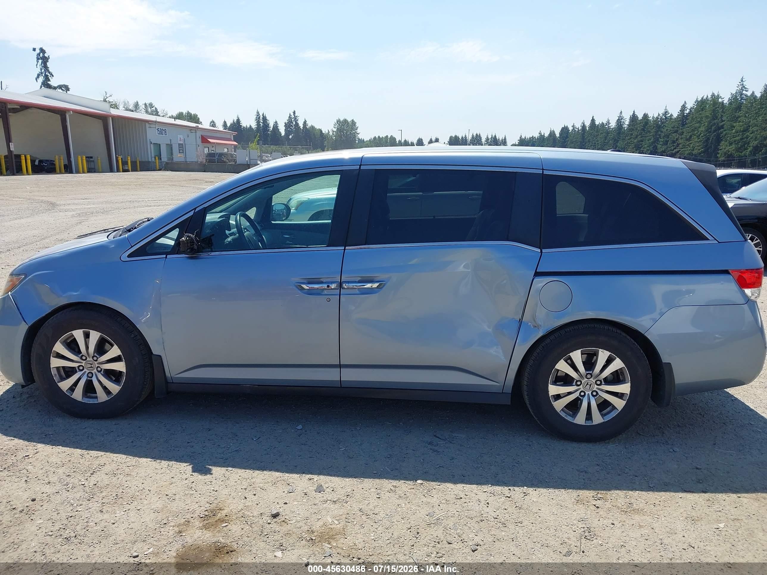 2014 Honda Odyssey Ex-l Blue vin: 5FNRL5H66EB093247