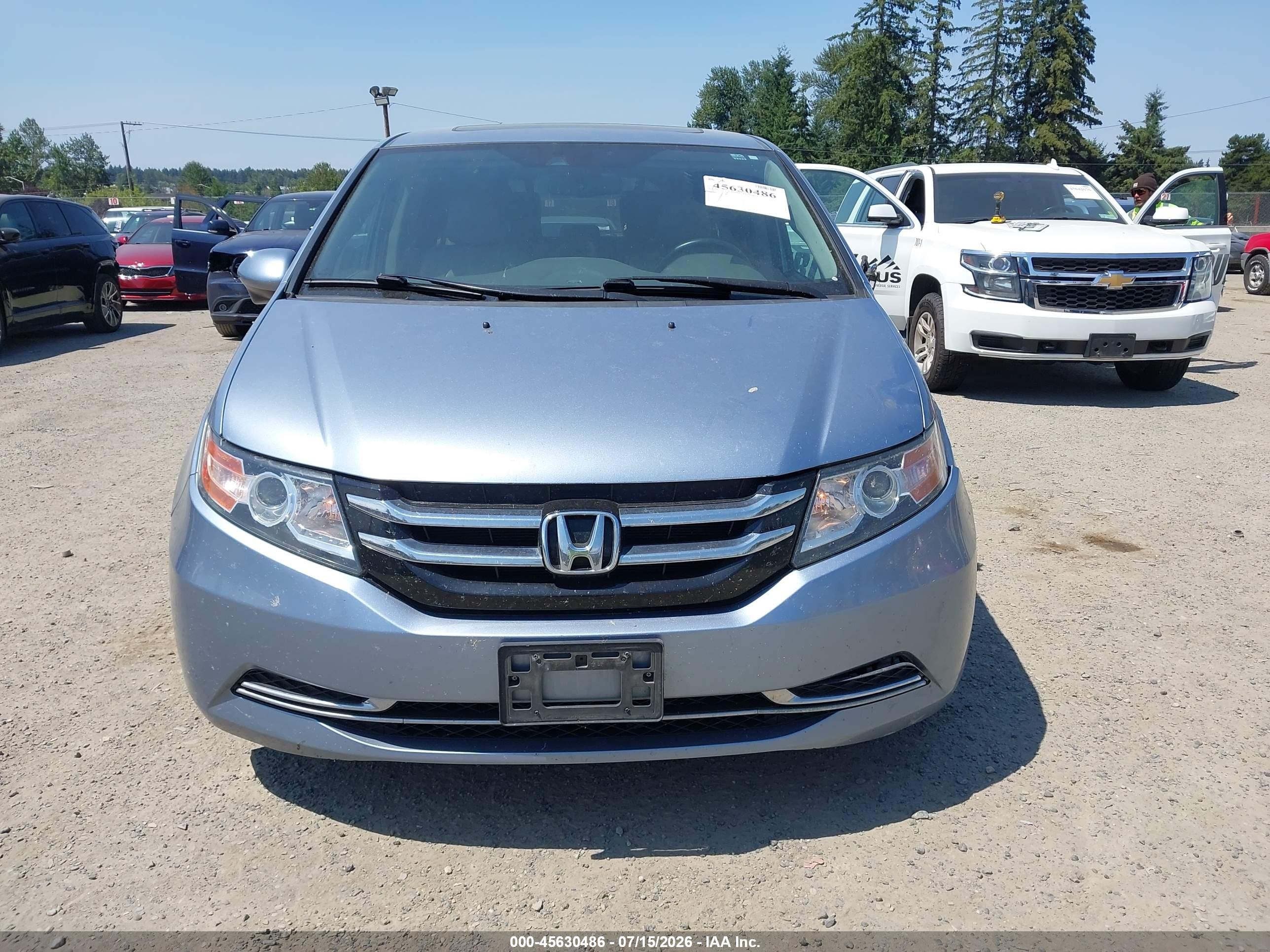 2014 Honda Odyssey Ex-l Blue vin: 5FNRL5H66EB093247
