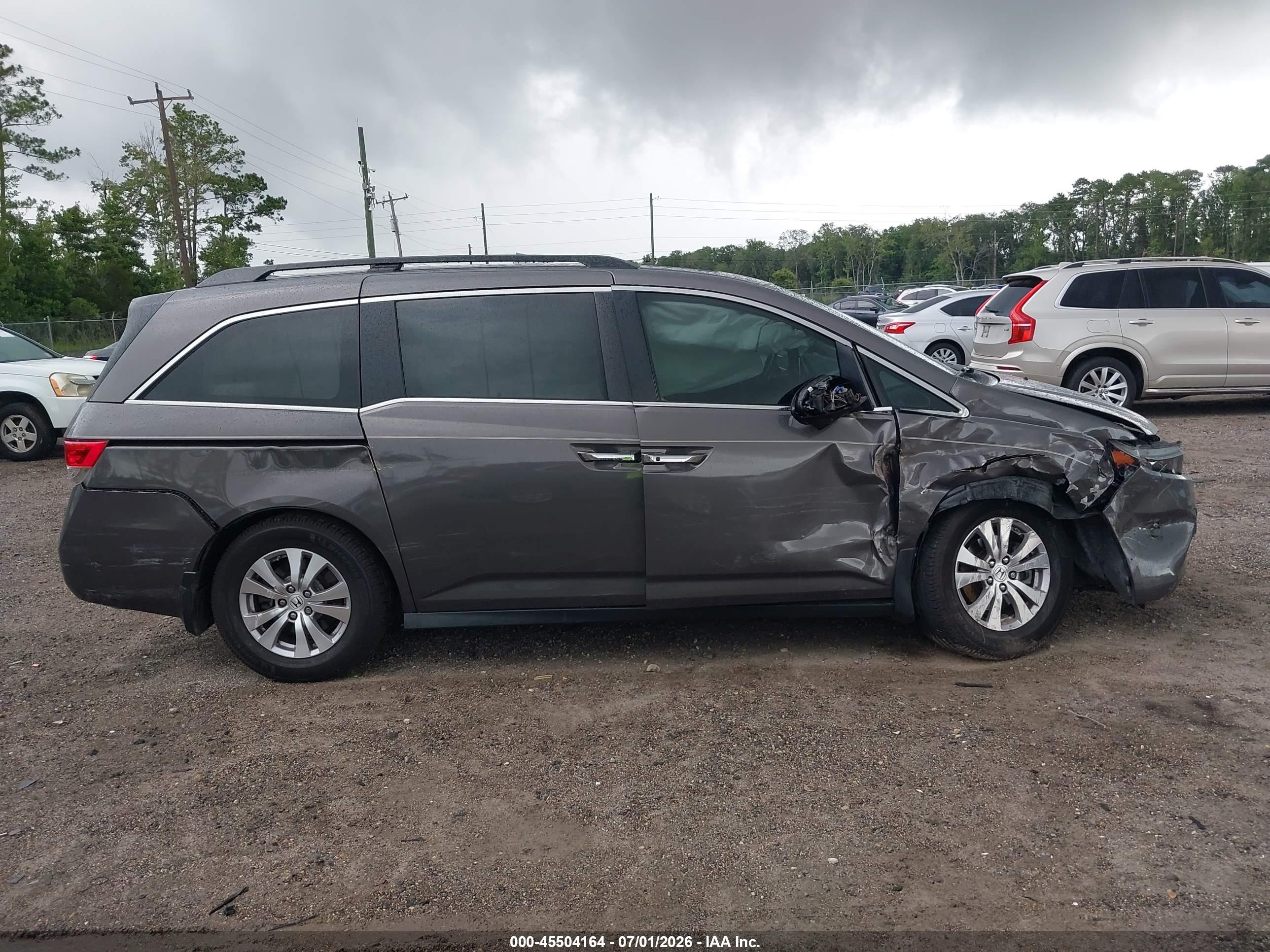 2014 Honda Odyssey Ex-l Gray vin: 5FNRL5H66EB112492