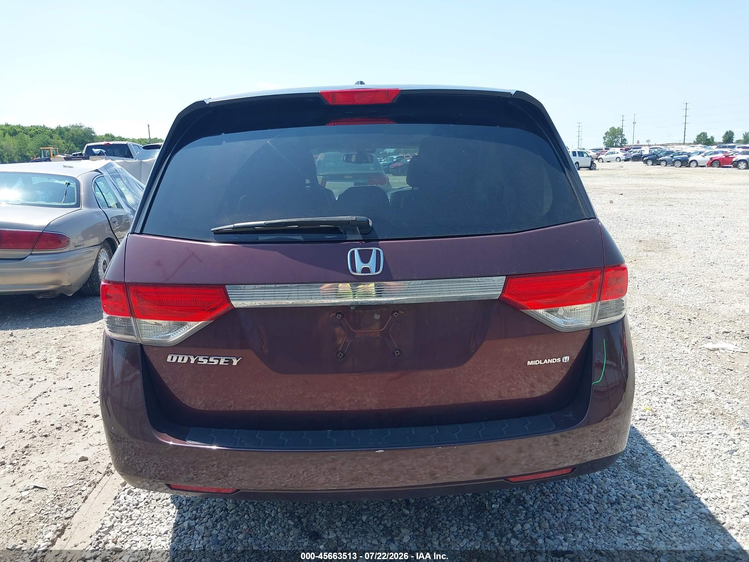 2014 Honda Odyssey Ex-l Бордовый vin: 5FNRL5H66EB119796