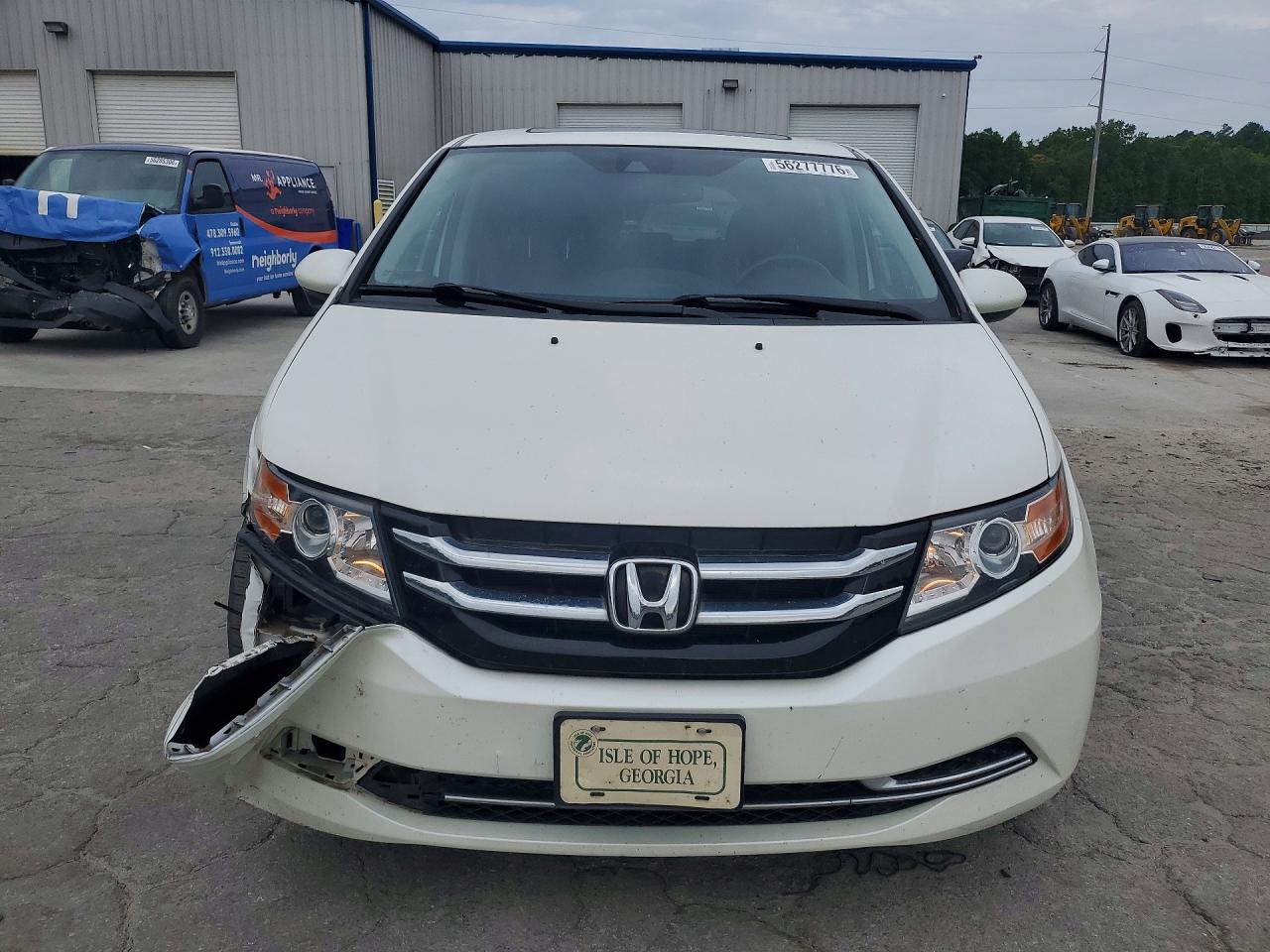 2014 Honda Odyssey Exl White vin: 5FNRL5H66EB130832