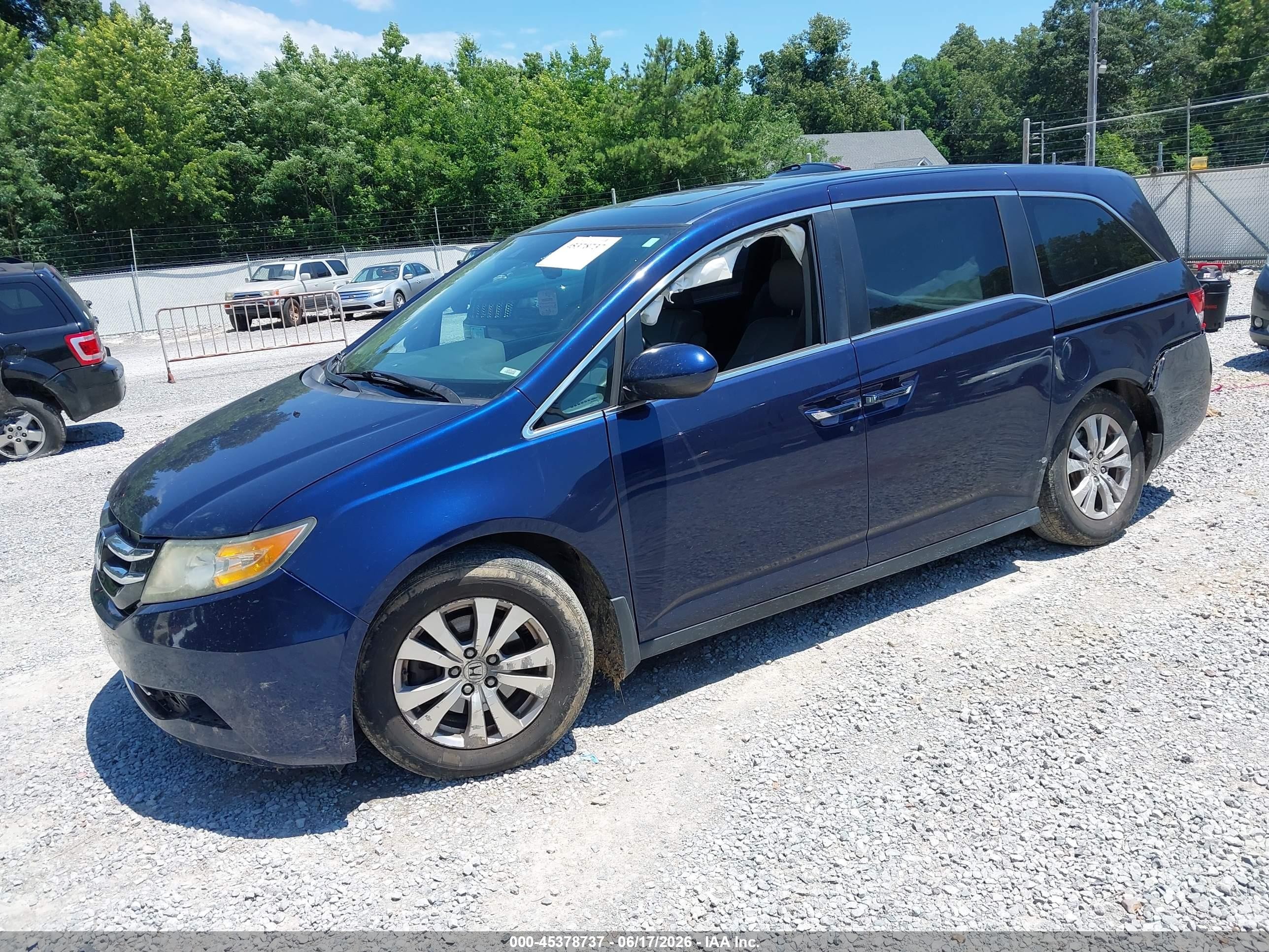 2014 Honda Odyssey Ex-l Синий vin: 5FNRL5H66EB133245