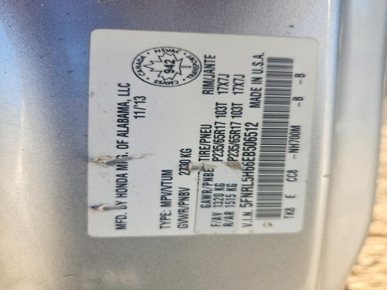 2014 Honda Odyssey Exl Silver vin: 5FNRL5H66EB506512