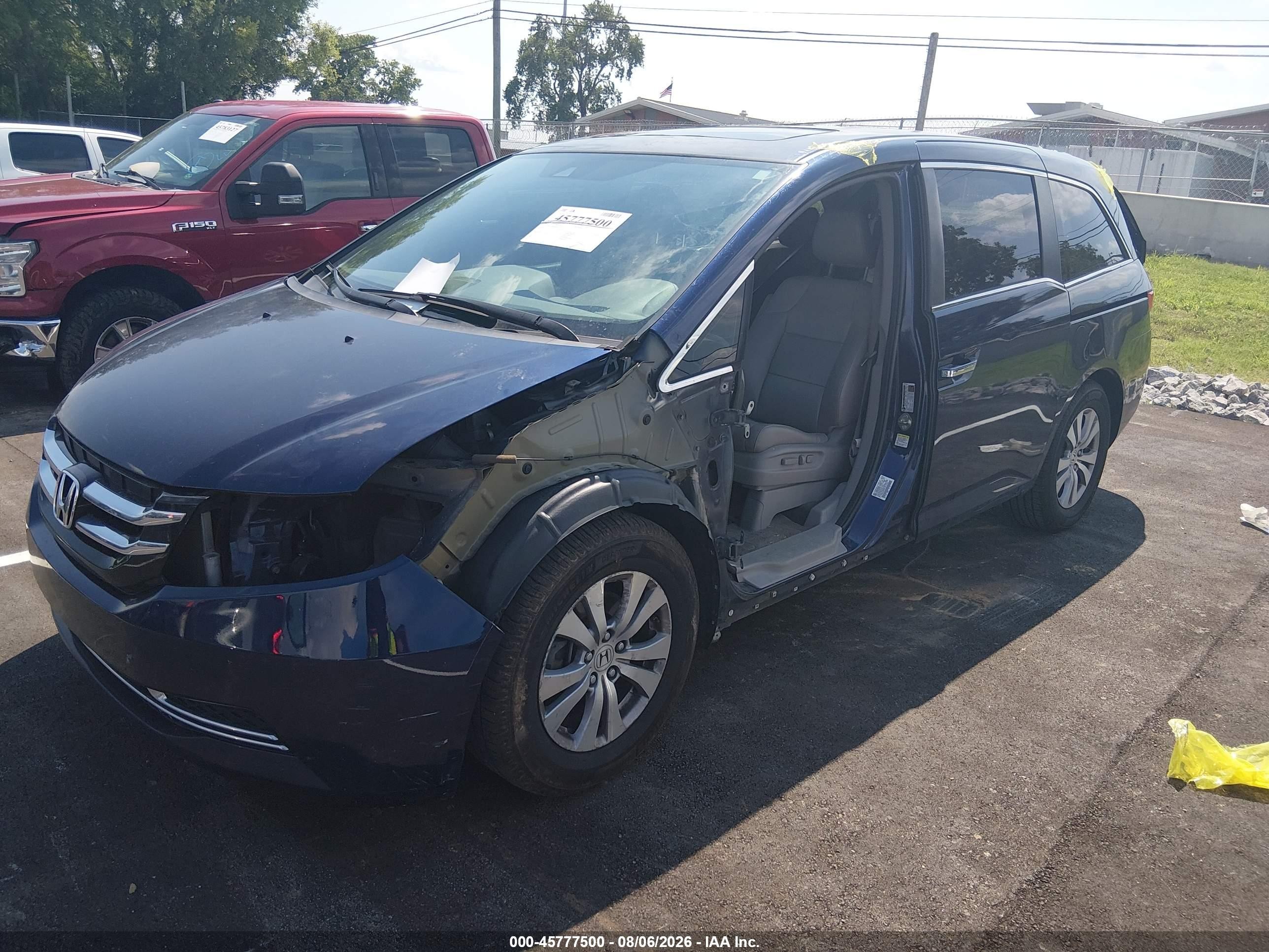 2015 Honda Odyssey Ex-l Blue vin: 5FNRL5H66FB001720