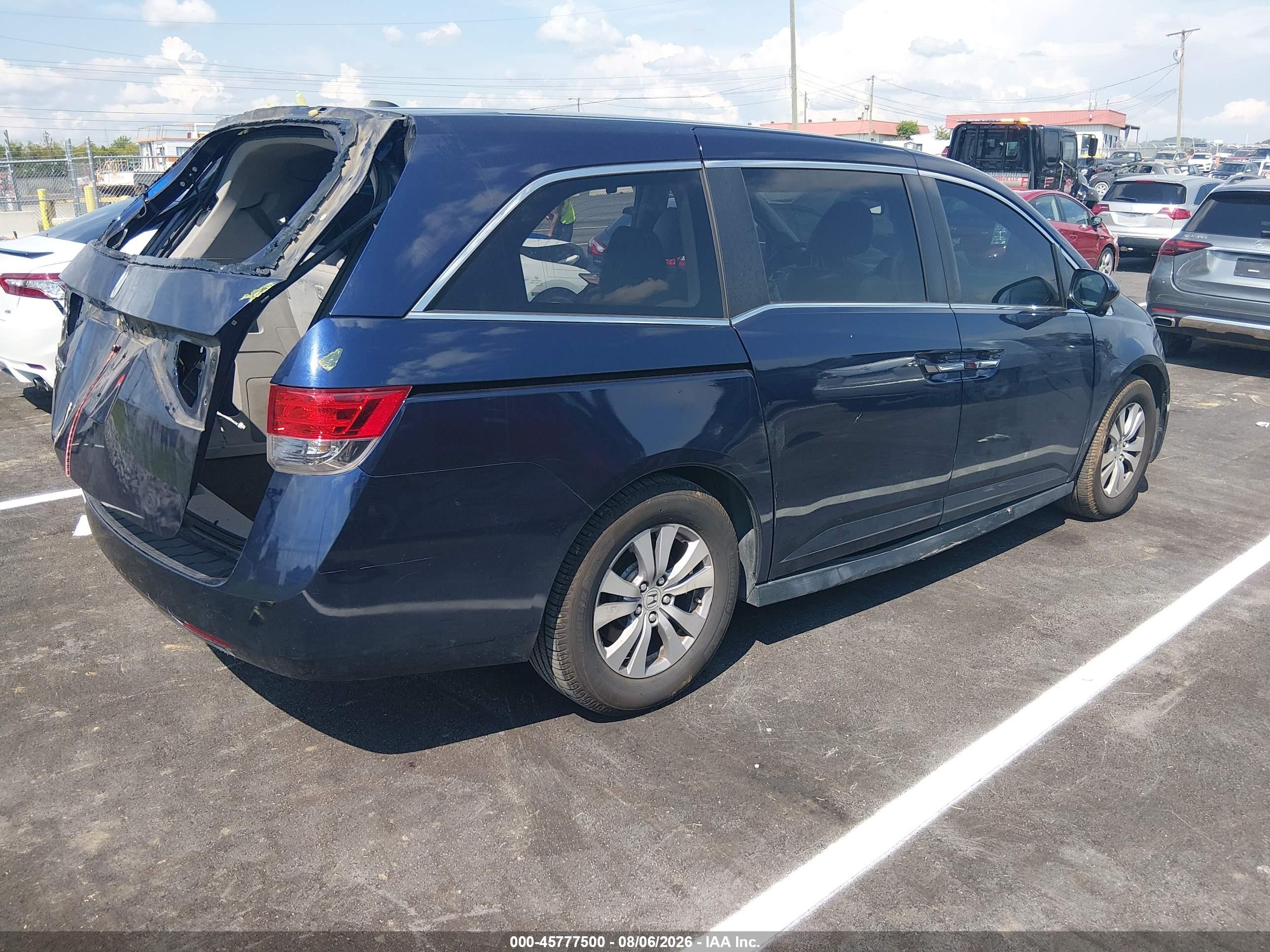 2015 Honda Odyssey Ex-l Blue vin: 5FNRL5H66FB001720