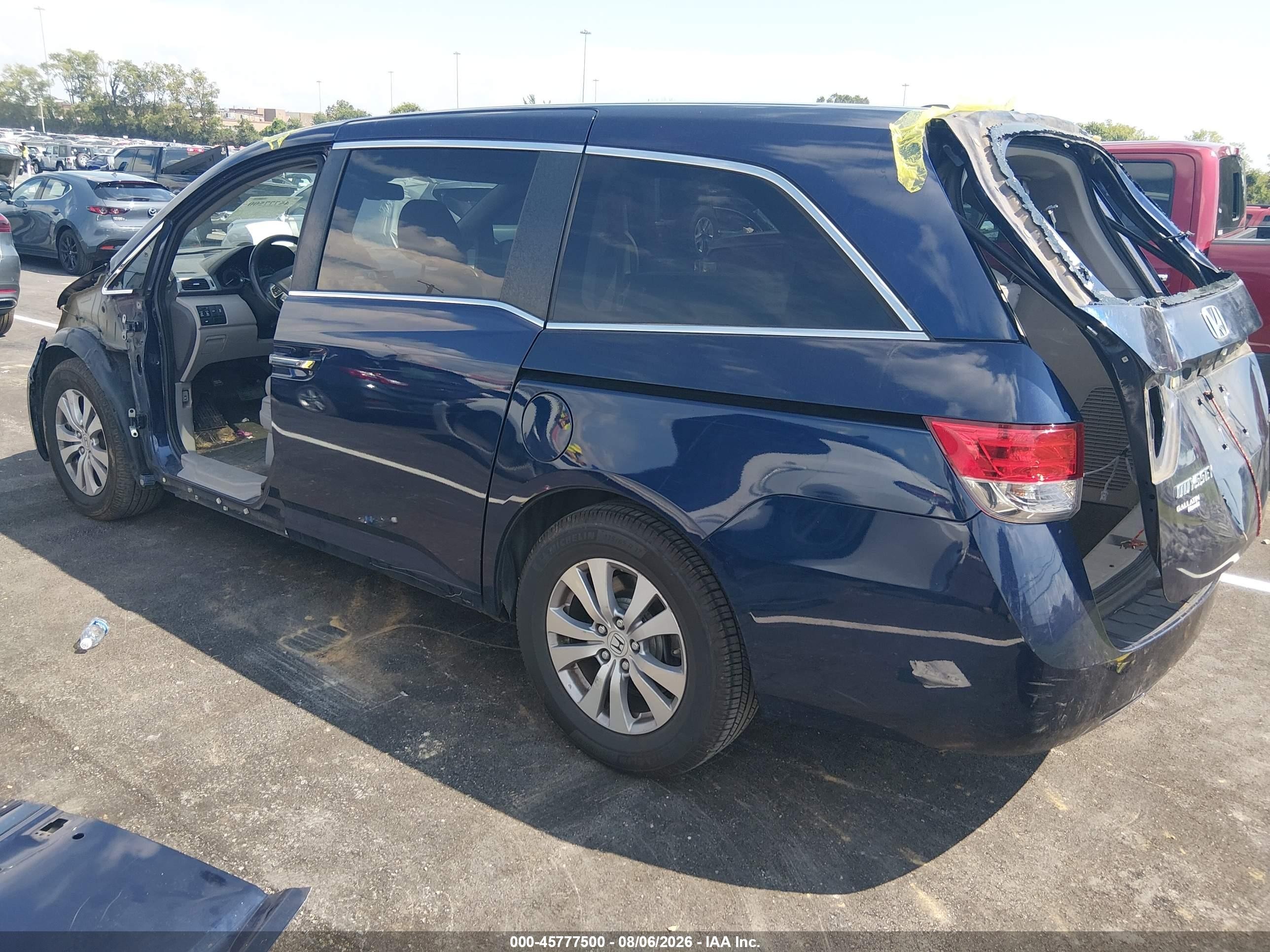 2015 Honda Odyssey Ex-l Blue vin: 5FNRL5H66FB001720