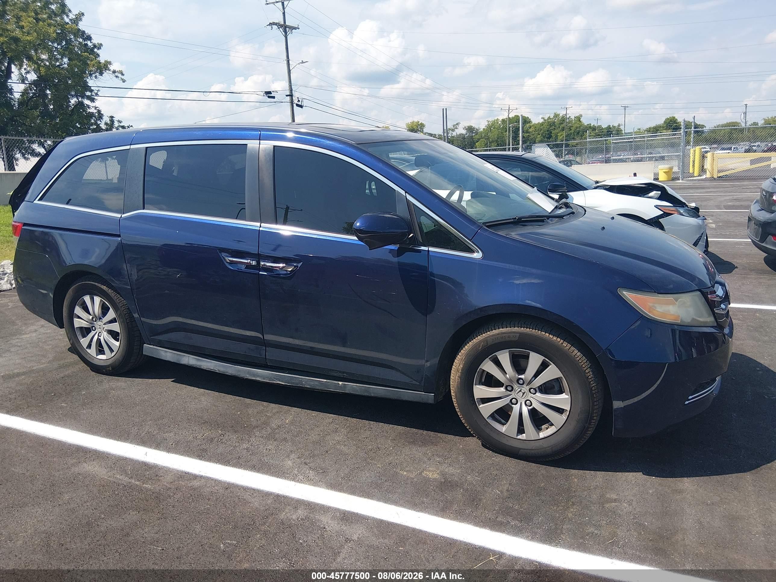 2015 Honda Odyssey Ex-l Blue vin: 5FNRL5H66FB001720