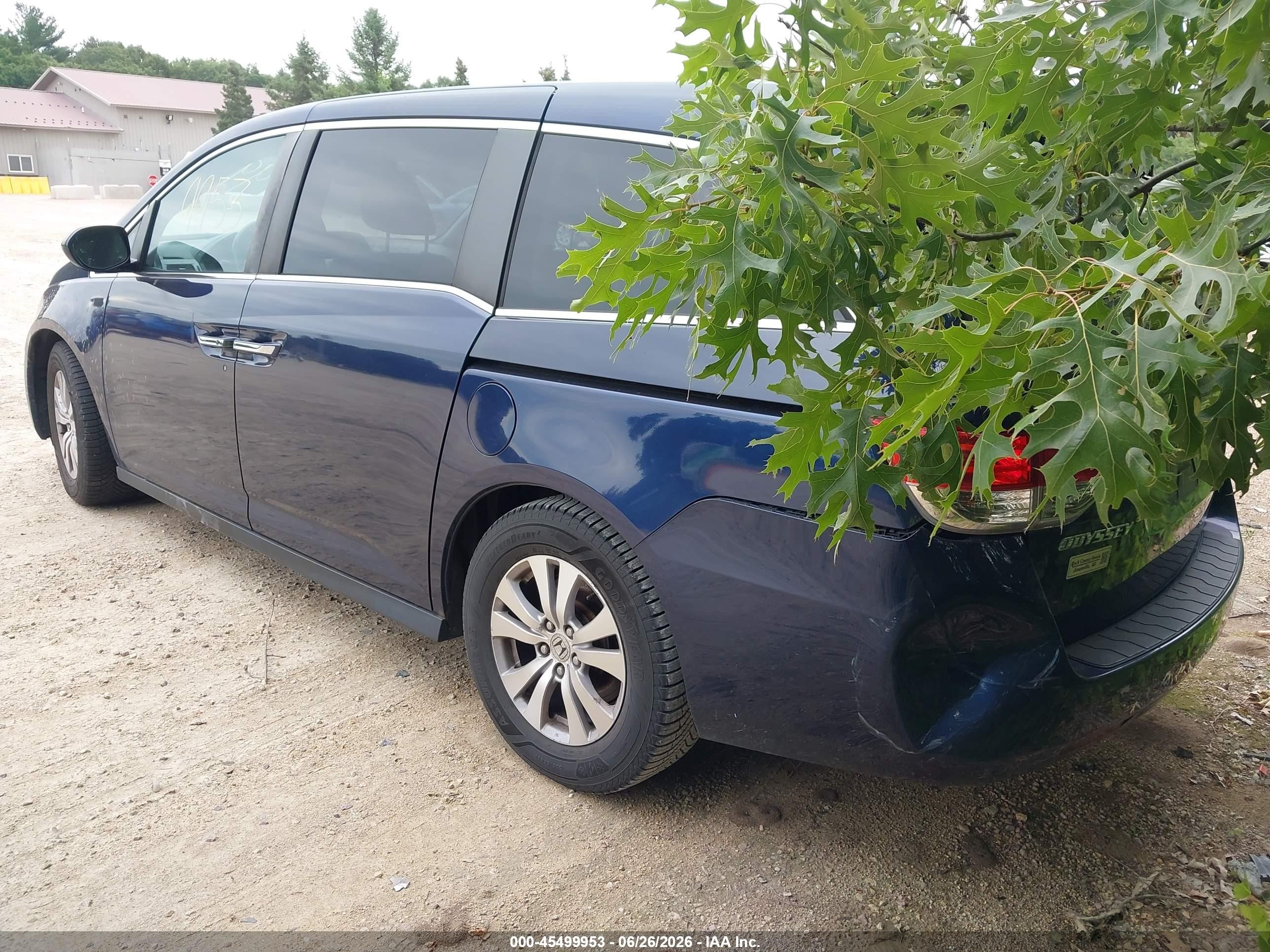 2015 Honda Odyssey Ex-l Blue vin: 5FNRL5H66FB008697