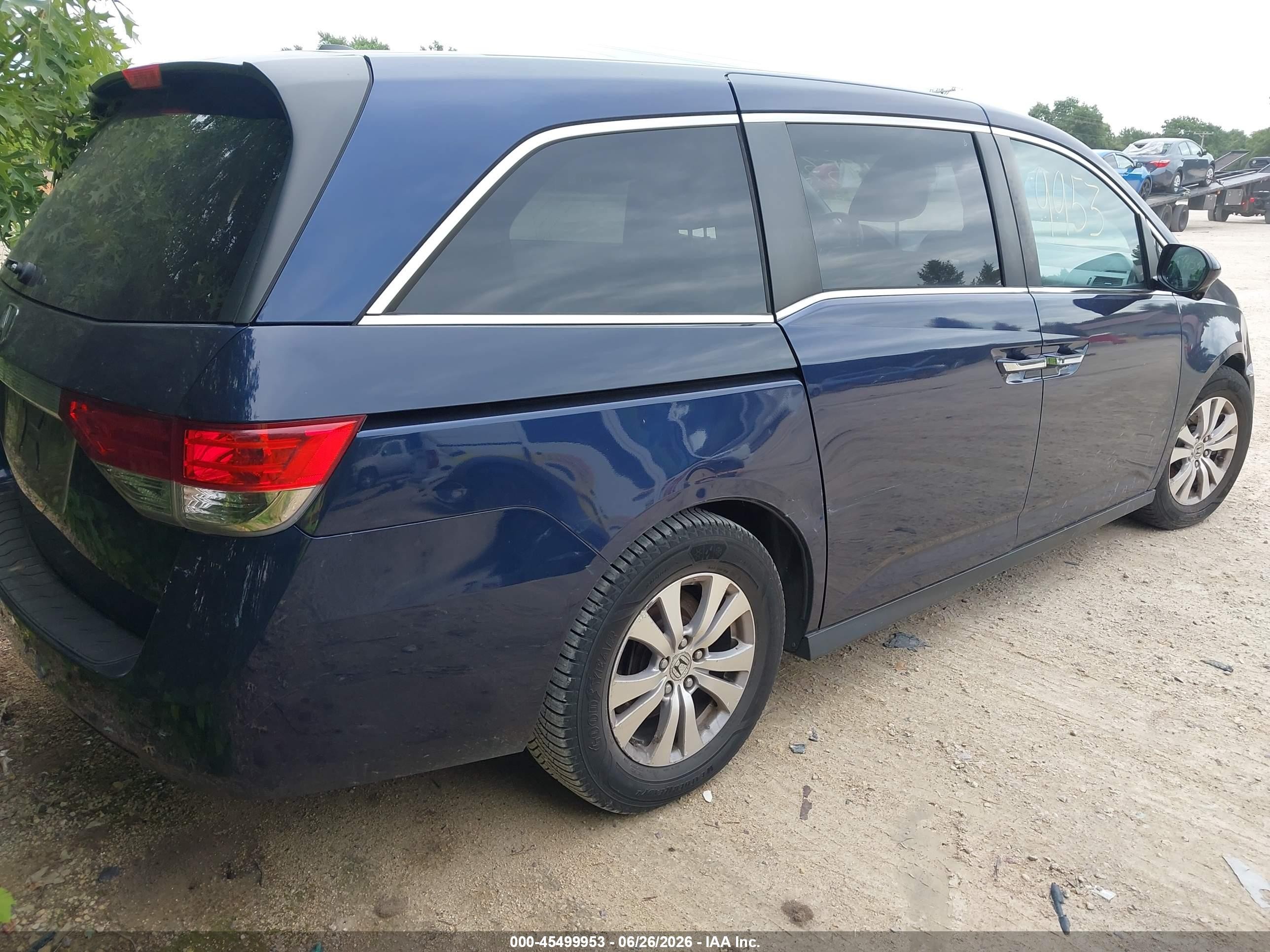 2015 Honda Odyssey Ex-l Blue vin: 5FNRL5H66FB008697