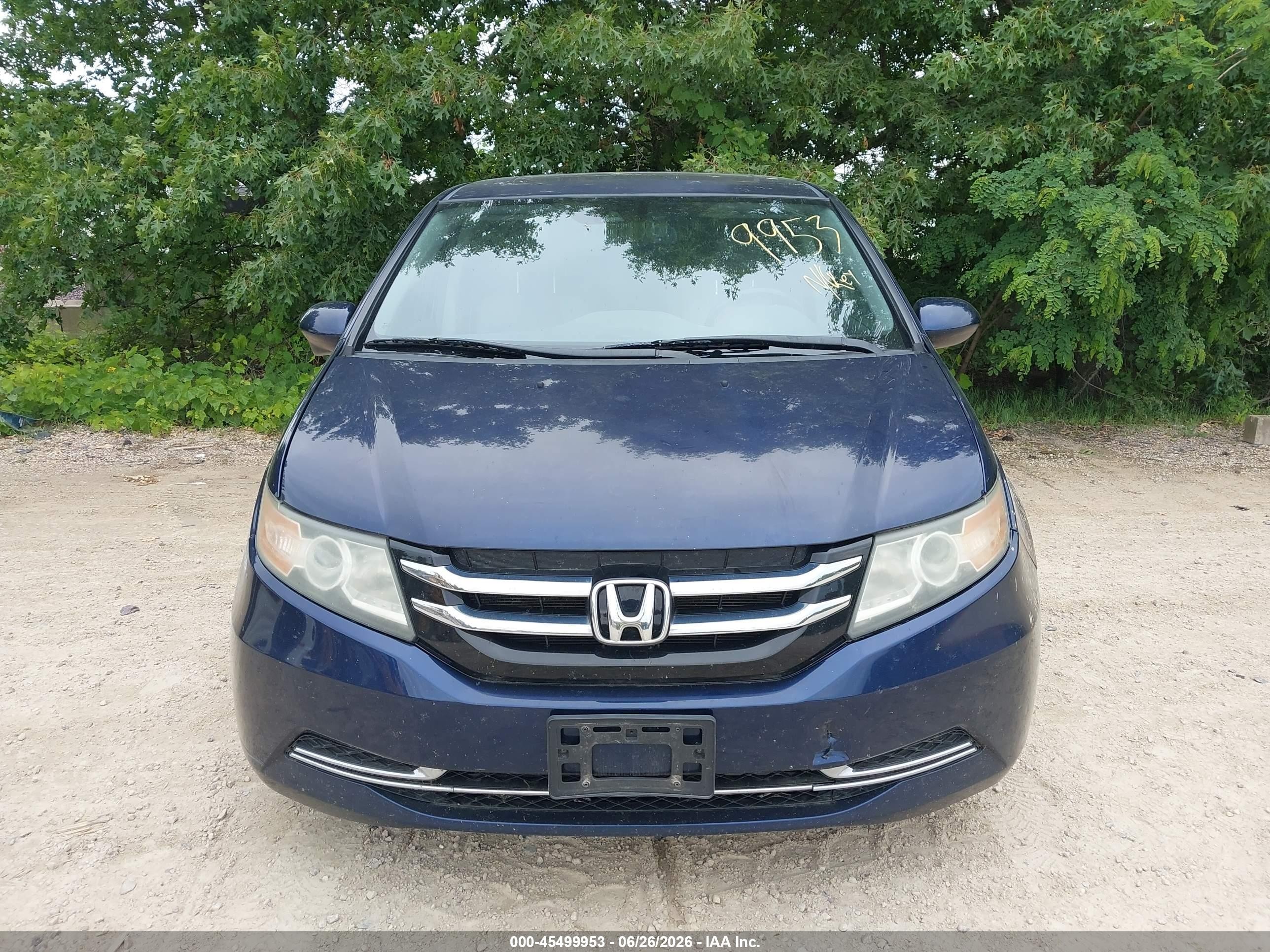 2015 Honda Odyssey Ex-l Blue vin: 5FNRL5H66FB008697