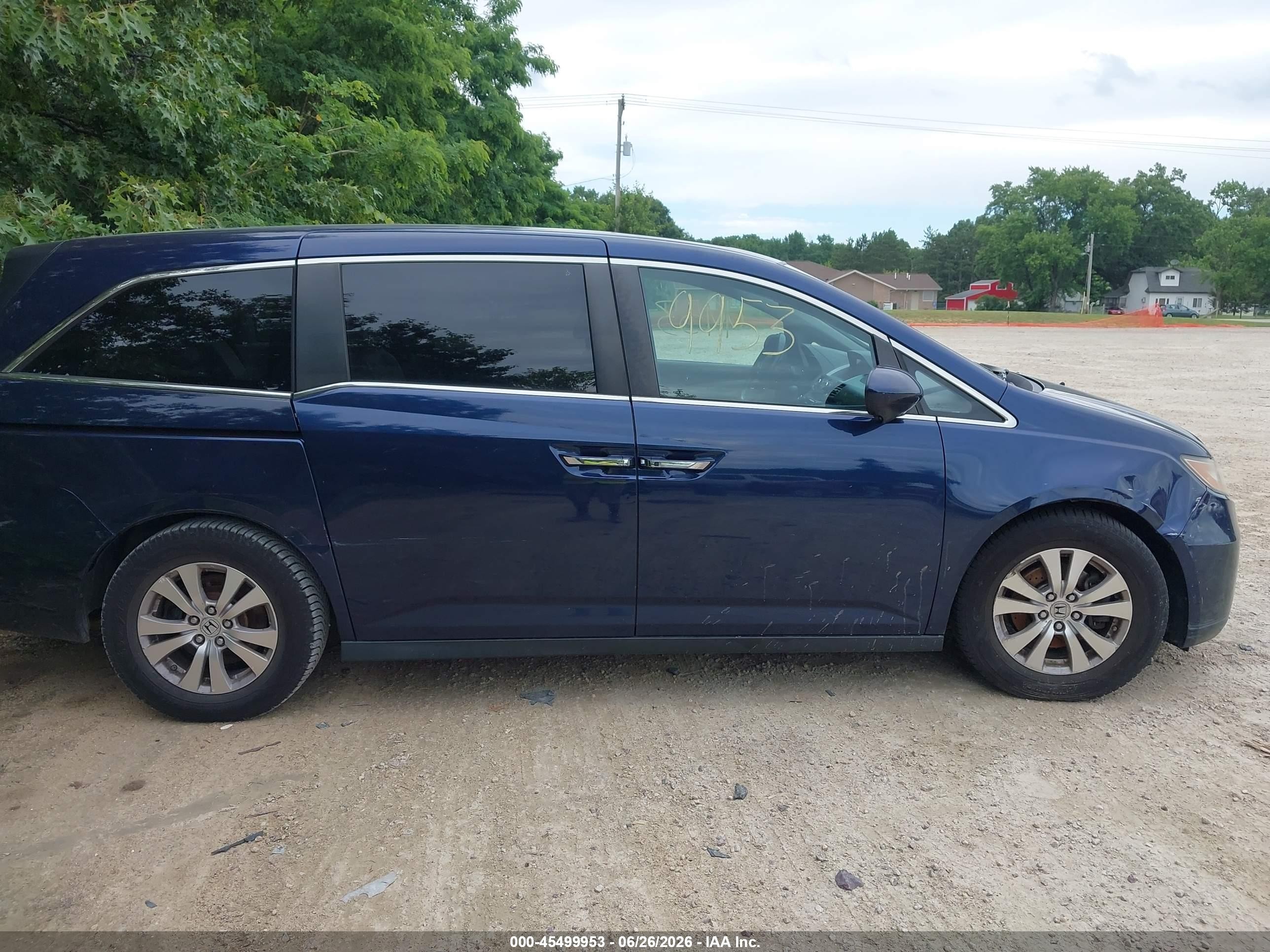 2015 Honda Odyssey Ex-l Blue vin: 5FNRL5H66FB008697