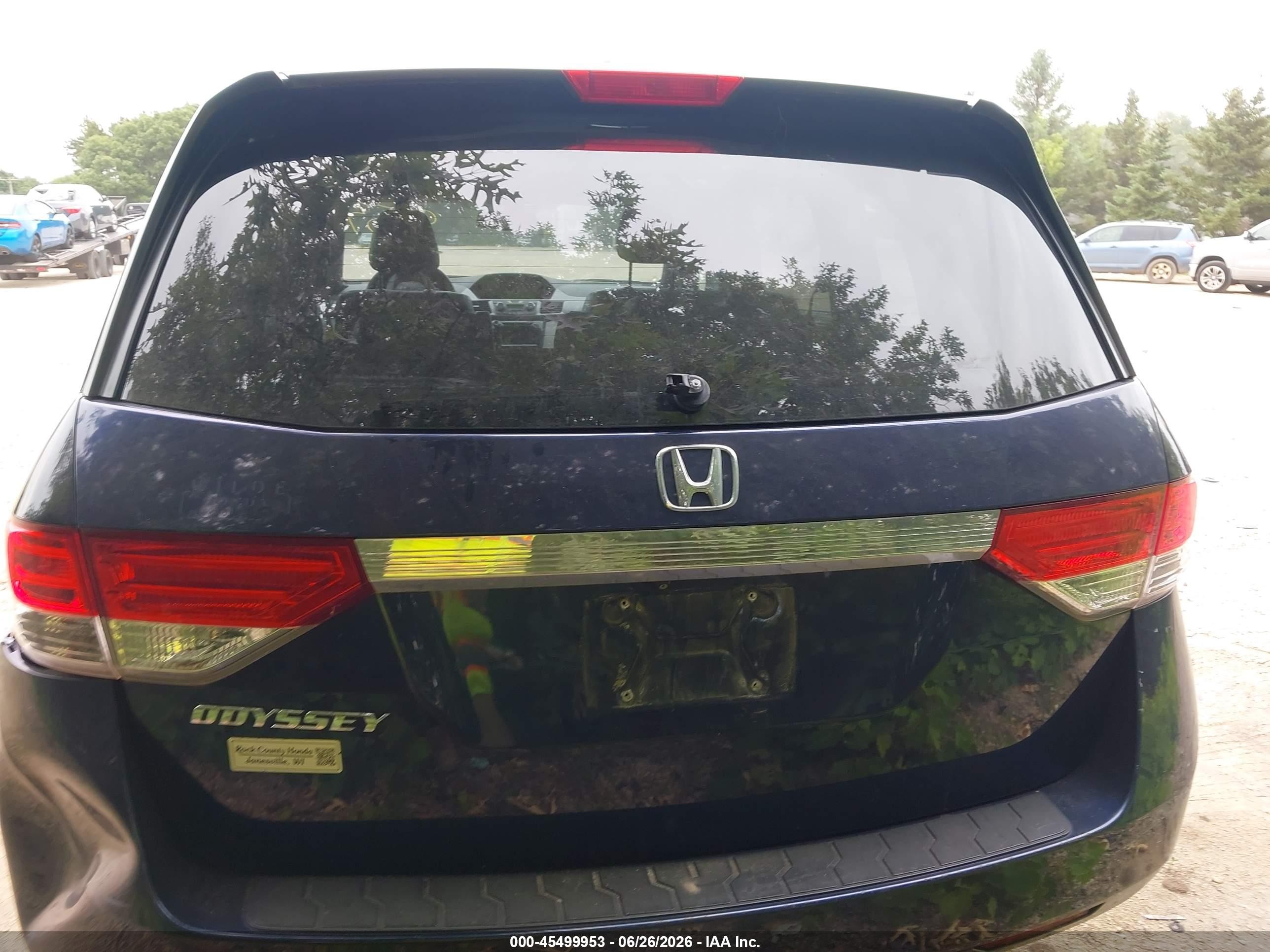 2015 Honda Odyssey Ex-l Blue vin: 5FNRL5H66FB008697
